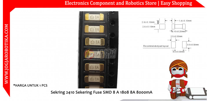 Sekring 2410 Sekering Fuse SMD 8 A 1808 8A 8000mA