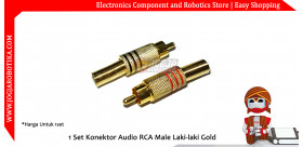 1 Set Konektor Audio RCA Male Laki-laki Gold