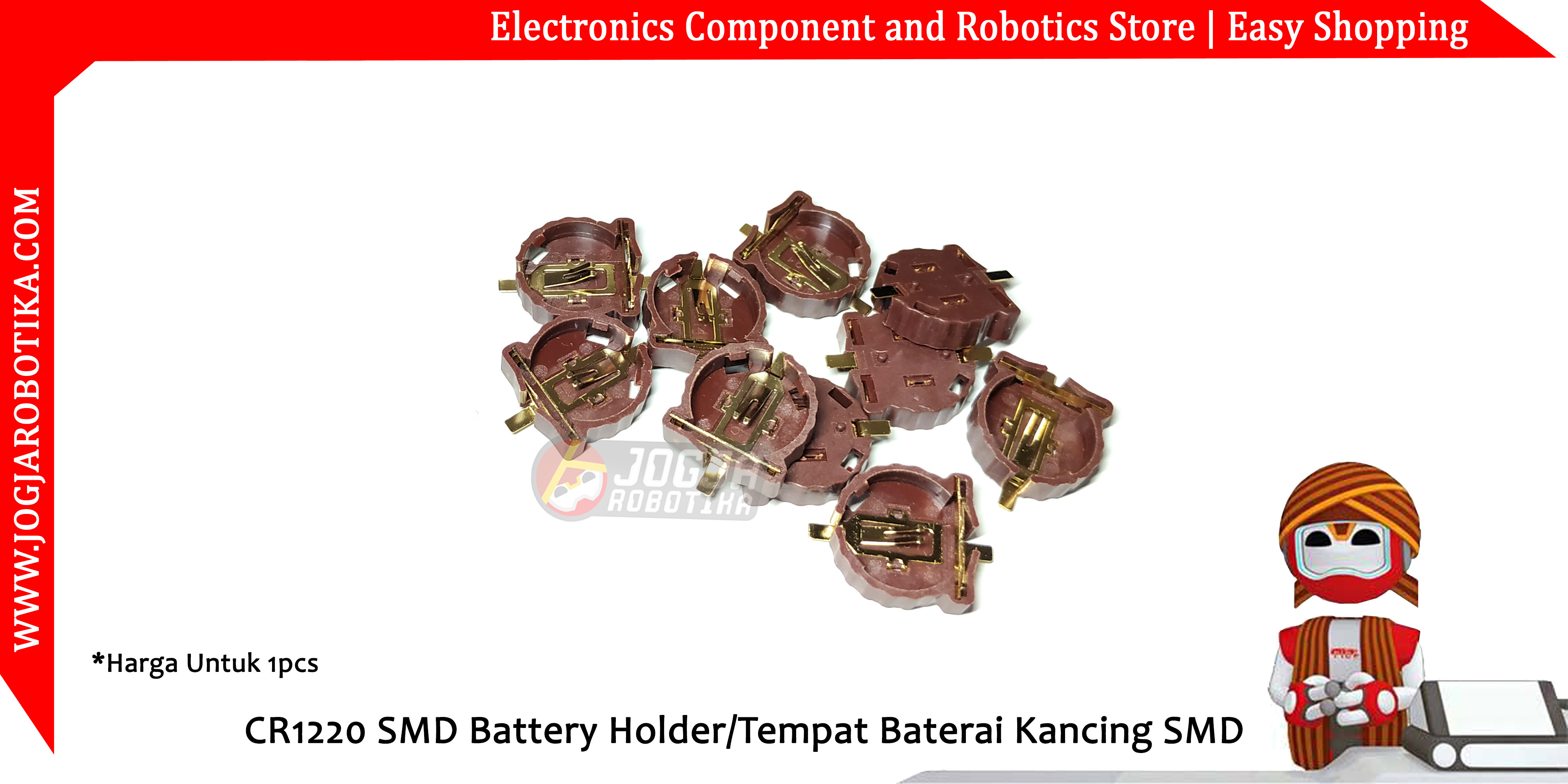 CR1220 SMD Battery Holder/Tempat Baterai Kancing SMD
