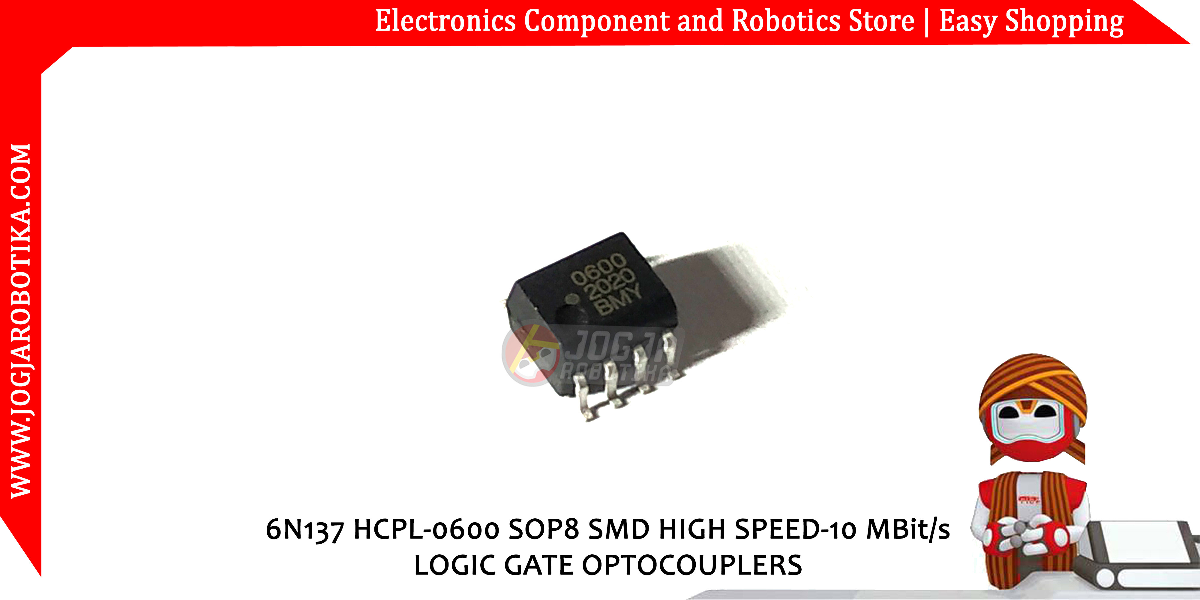 6N137 HCPL-0600 SOP8 SMD HIGH SPEED-10 MBit/s LOGIC GATE OPTOCOUPLERS