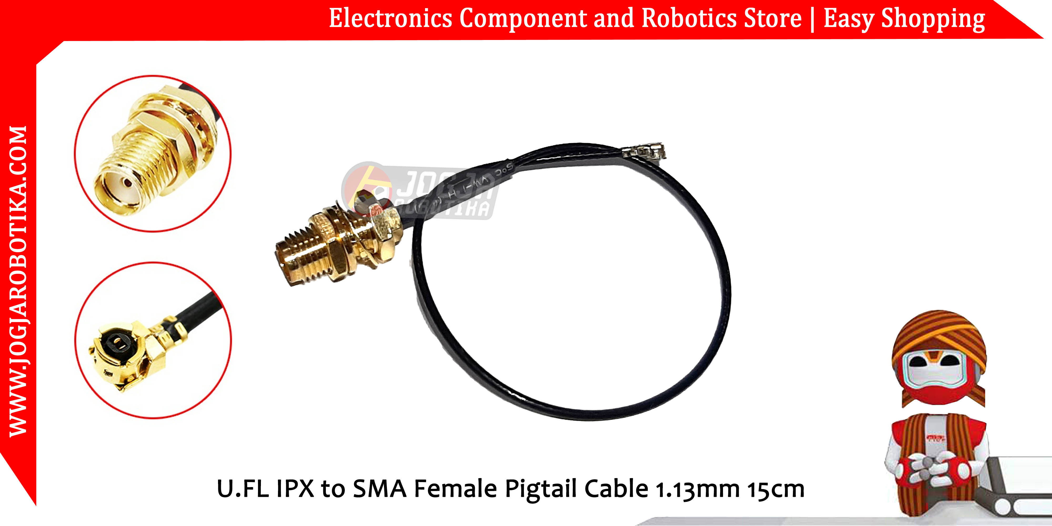 U.FL IPX to SMA Female Pigtail Cable 1.13mm 15Cm