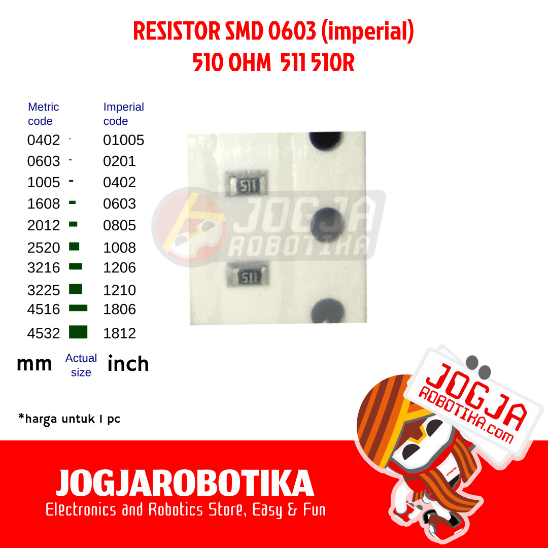 1K Ohm SMD 0603 Resistor