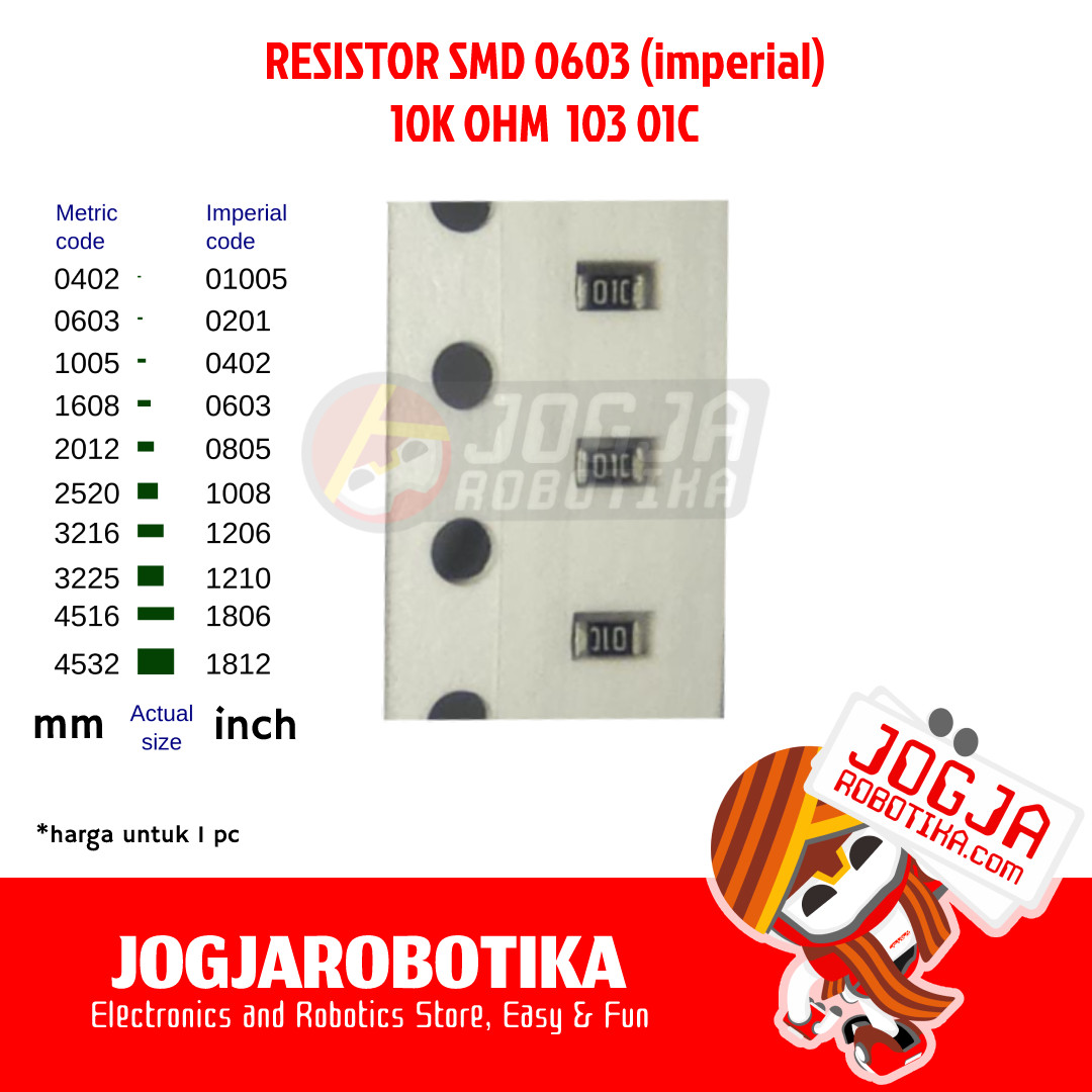 1K Ohm SMD 0603 Resistor