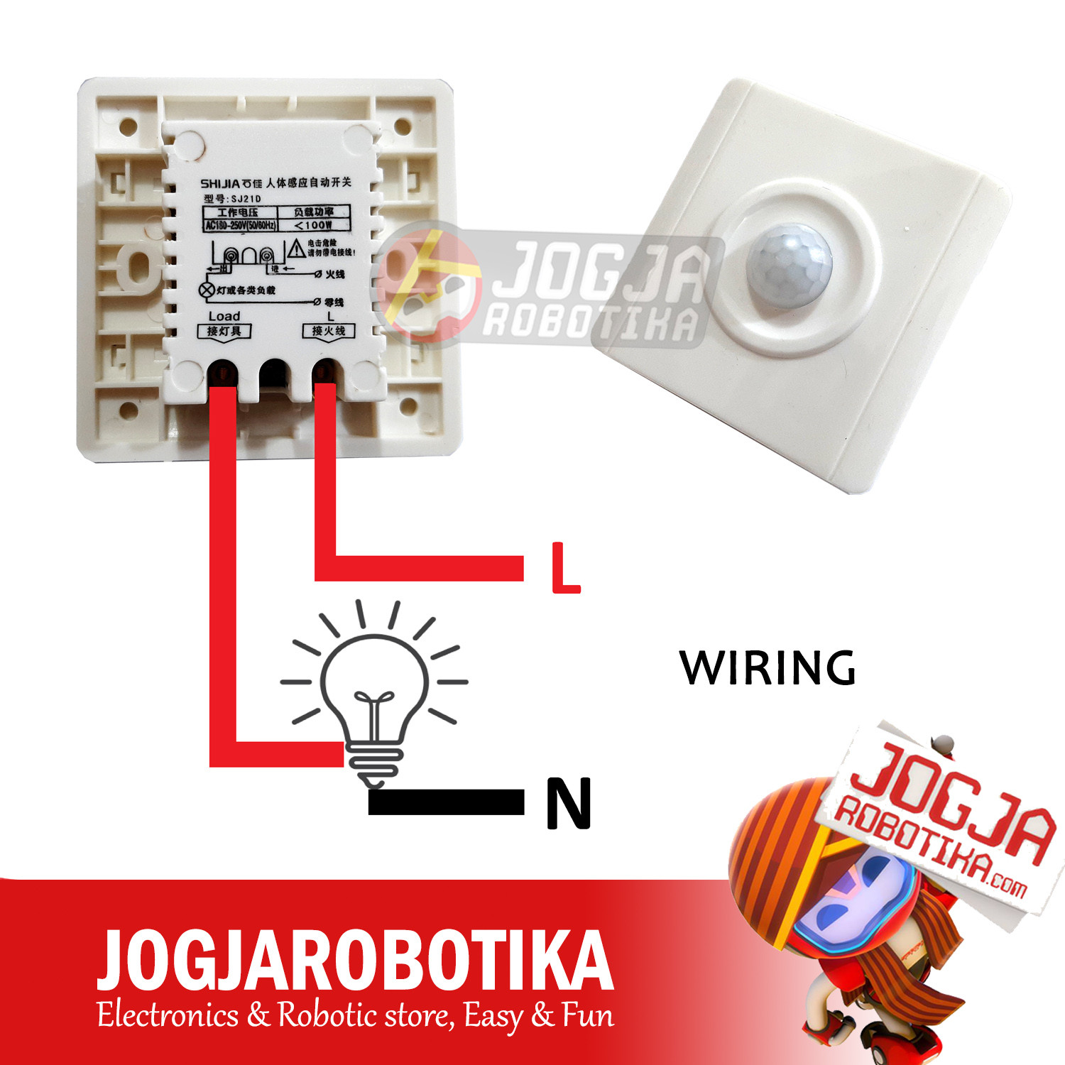 Saklar Otomatis Lampu Sensor Gerak PIR Motion