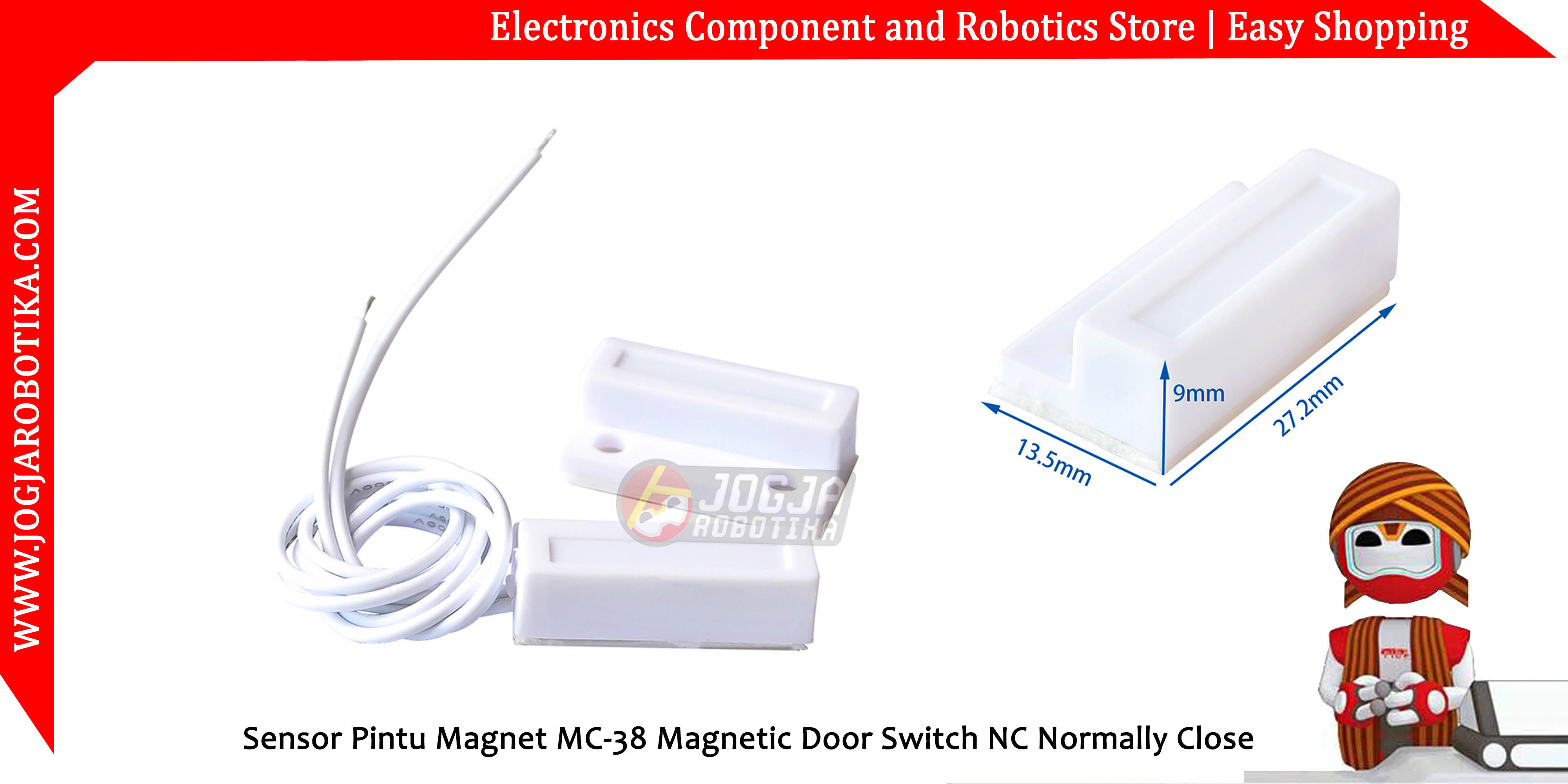 Sensor Pintu Magnet MC-38 Magnetic Door Switch NC Normally Close