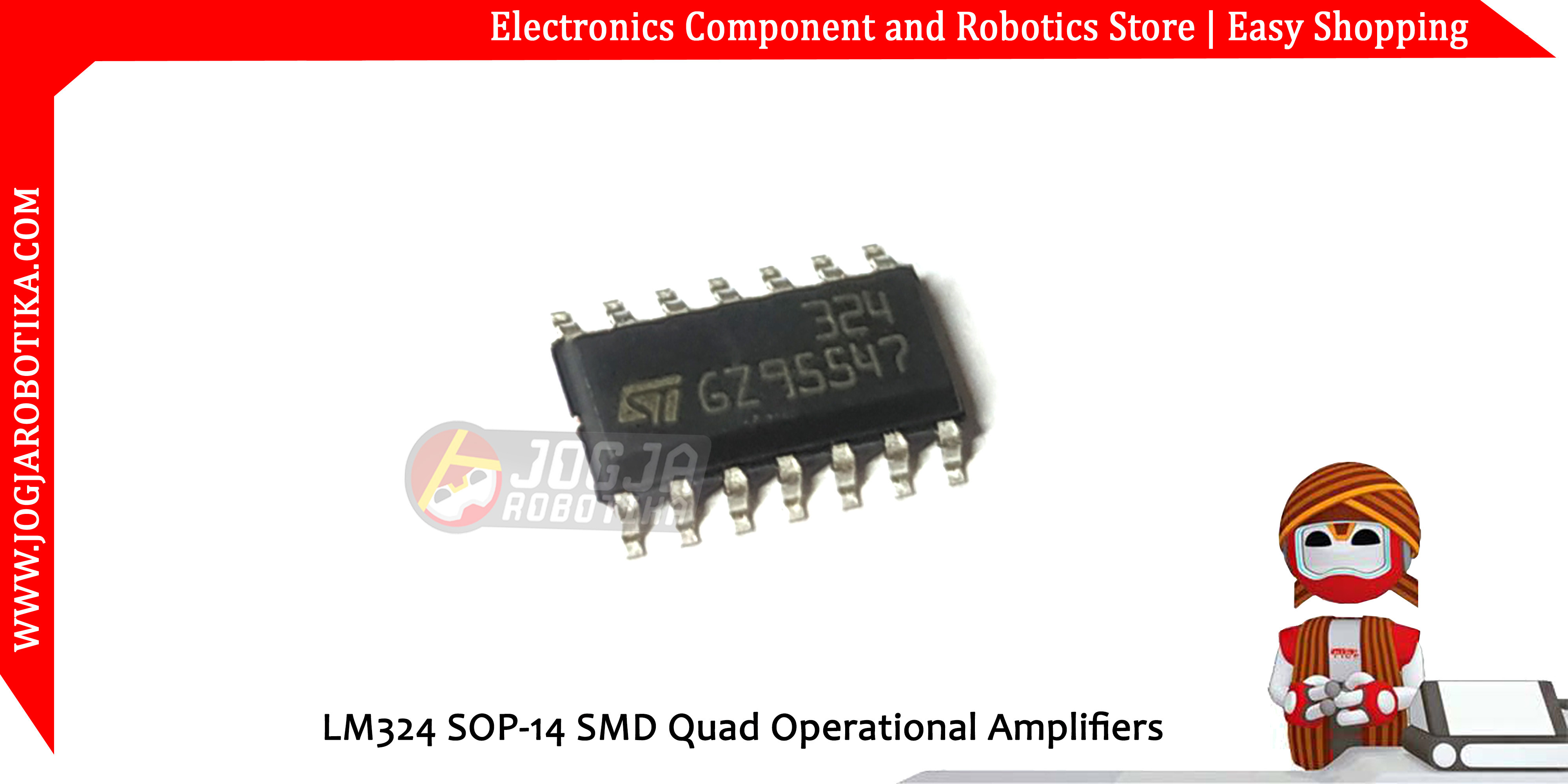 LM324 SOP-14 SMD Quad Operational Amplifiers