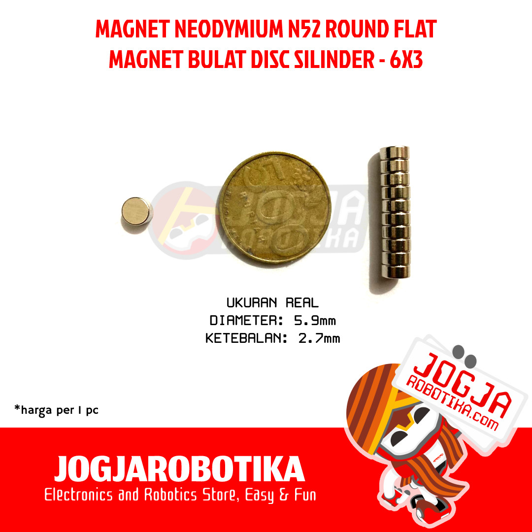 MAGNET NEODYMIUM NEODIMIUM BALL COIN STRONG MAGNET N52 - 6x3