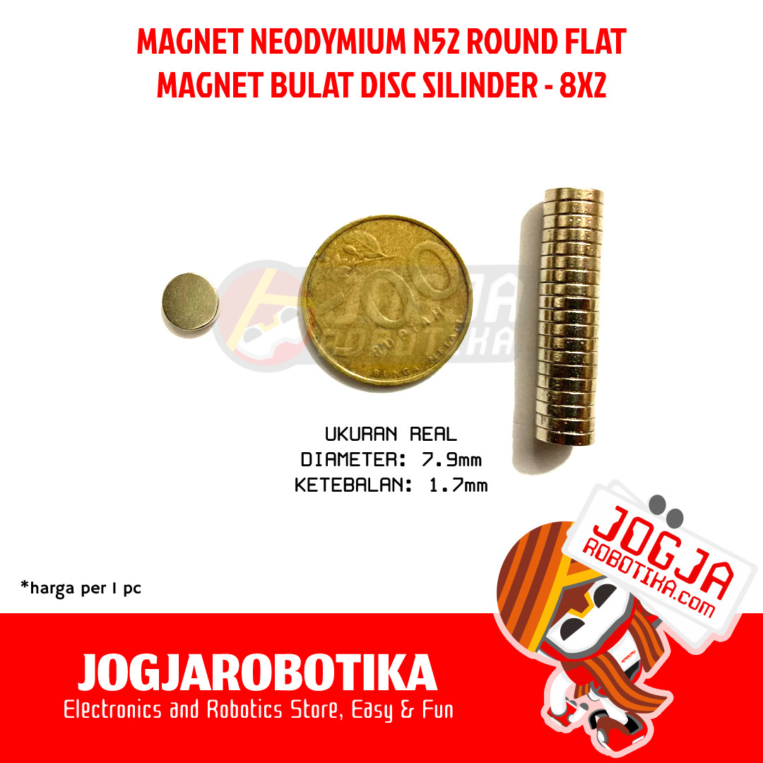 MAGNET NEODYMIUM NEODIMIUM BALL COIN STRONG MAGNET N52 - 8x2
