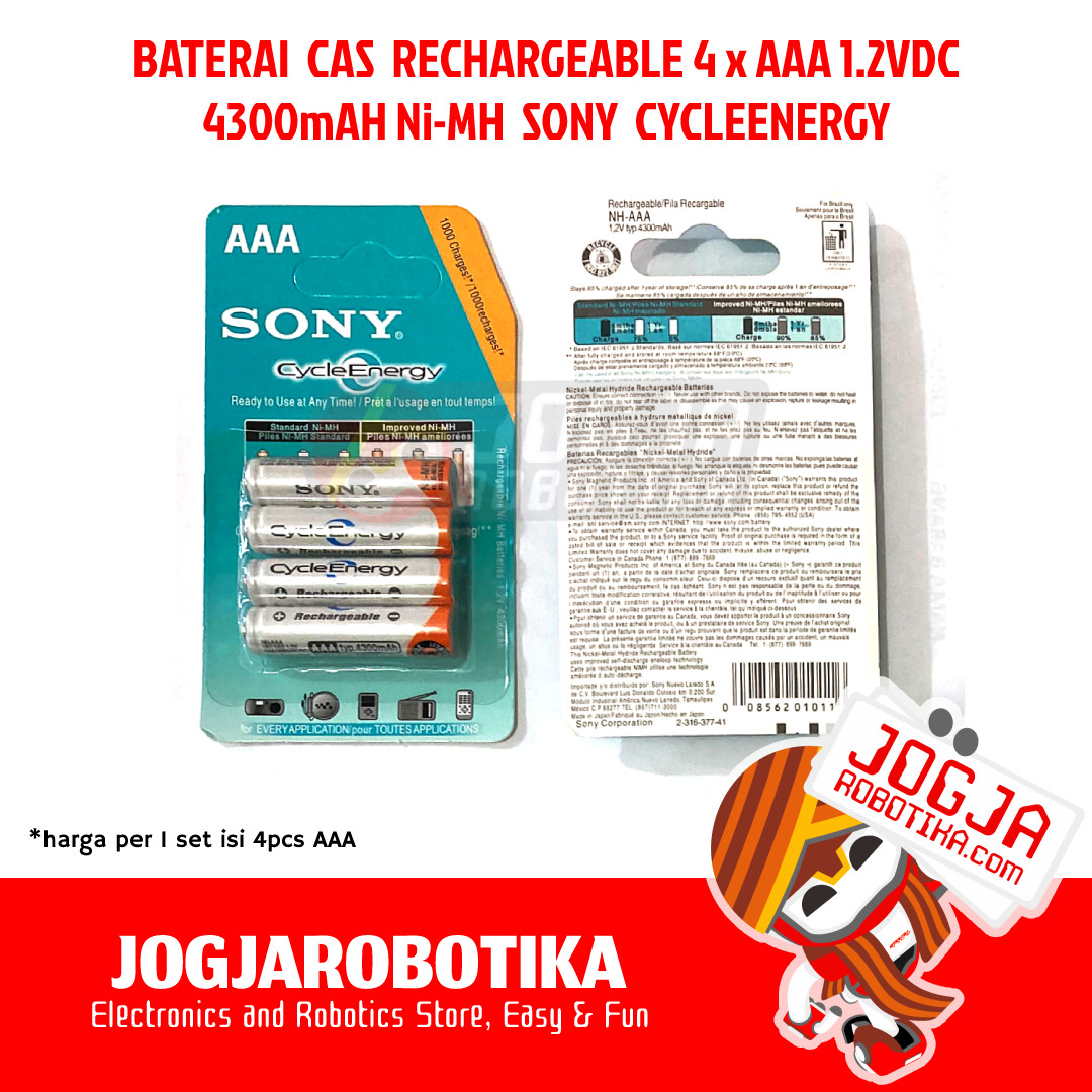 Baterai Cas Rechargeable Battery AA 1.2V NiMH 4600mah Sony CycleEnergy