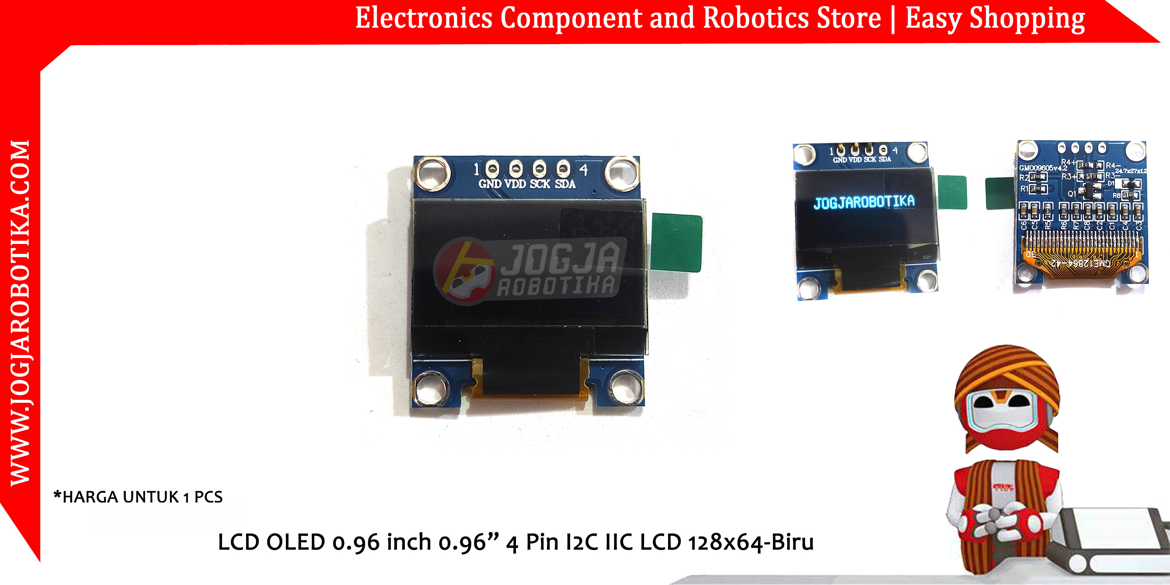 LCD Oled Biru 0.96"