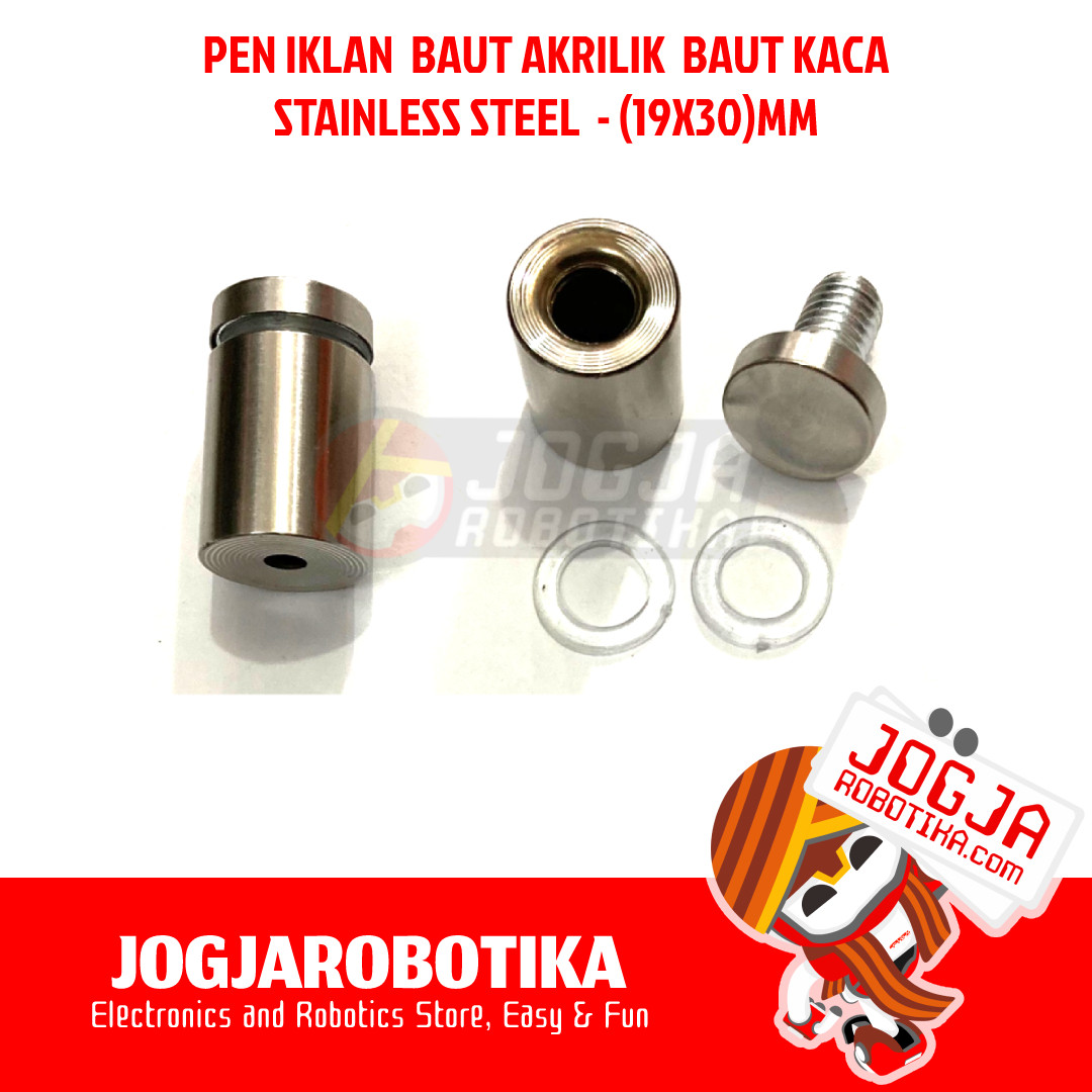 PEN IKLAN BAUT AKRILIK BAUT KACA STAINLESS - (19X30)MM
