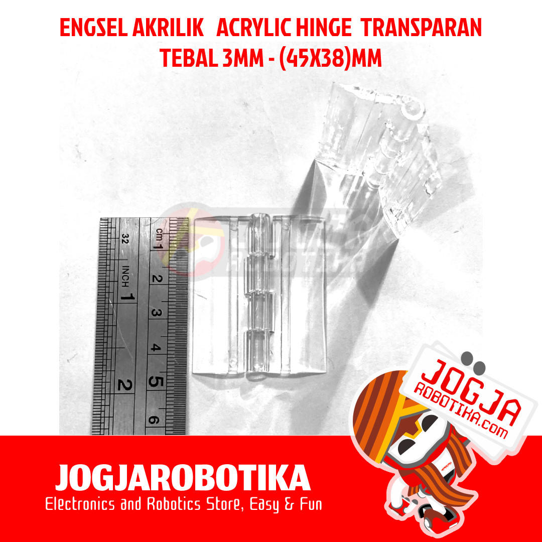 ENGSEL AKRILIK ACRYLIC HINGE TRANSPARAN TEBAL 3MM - (45X35)MM