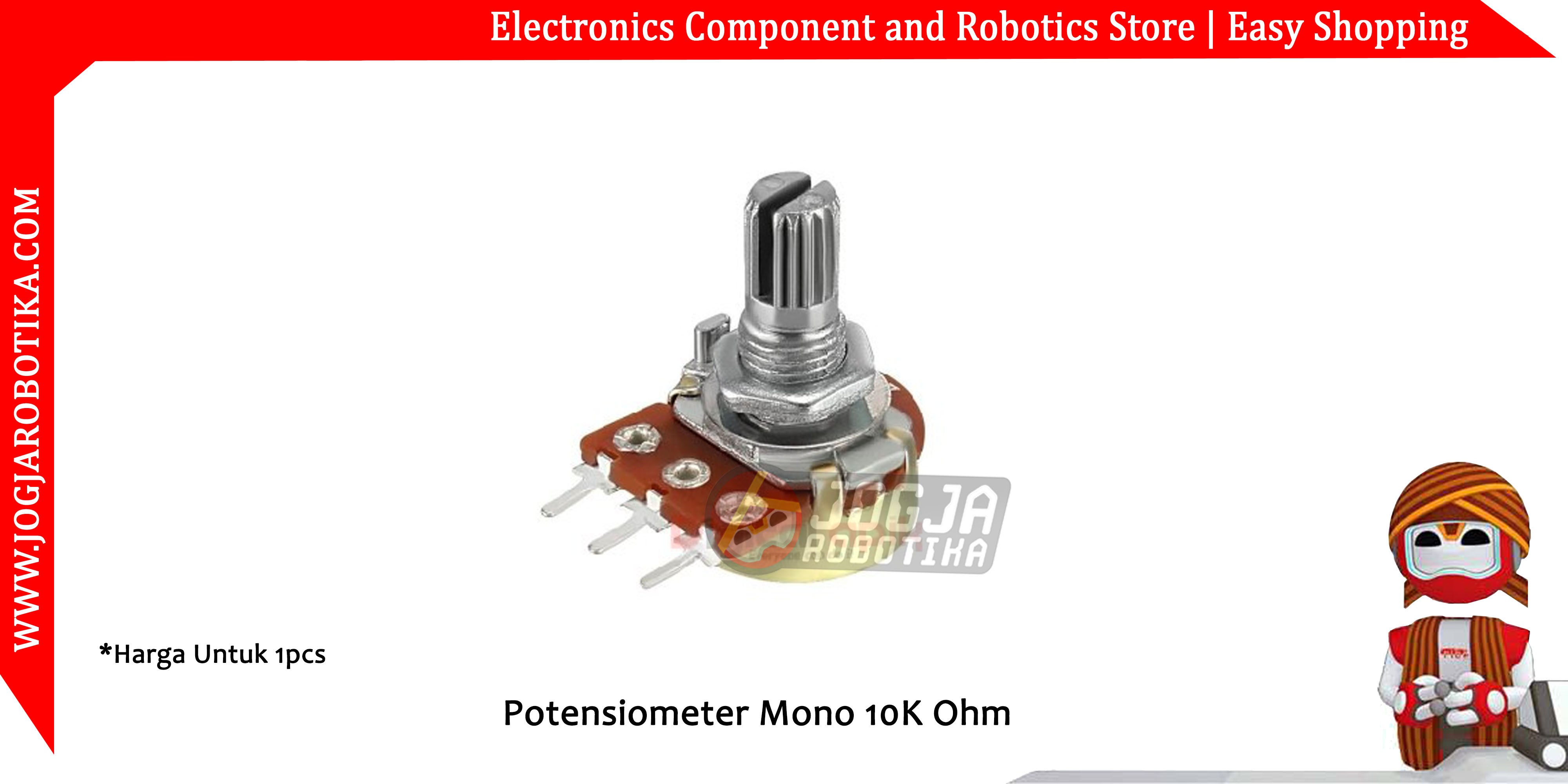 Potensiometer Mono 10K Ohm