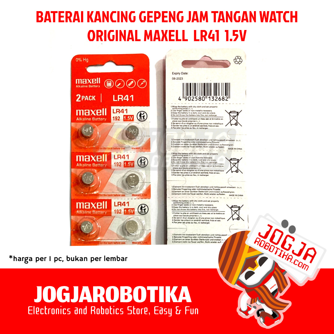 BATERAI BATTERY JAM TANGAN THERMOMETER LR41 LR 41 AG3 AG 3 1.55VDC MAXELL ORIGINAL