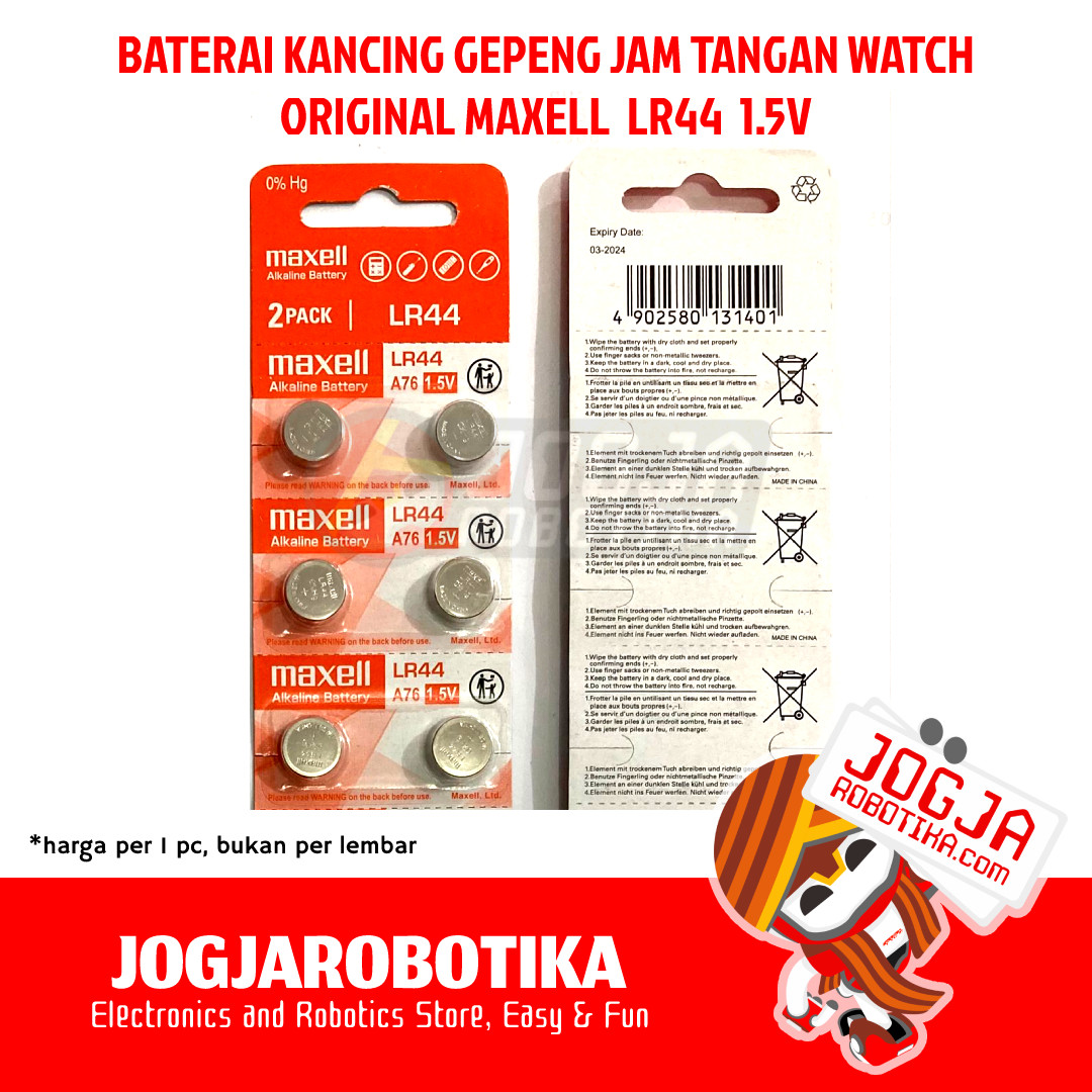 Maxell LR44 1.5V Lithium Battery Original
