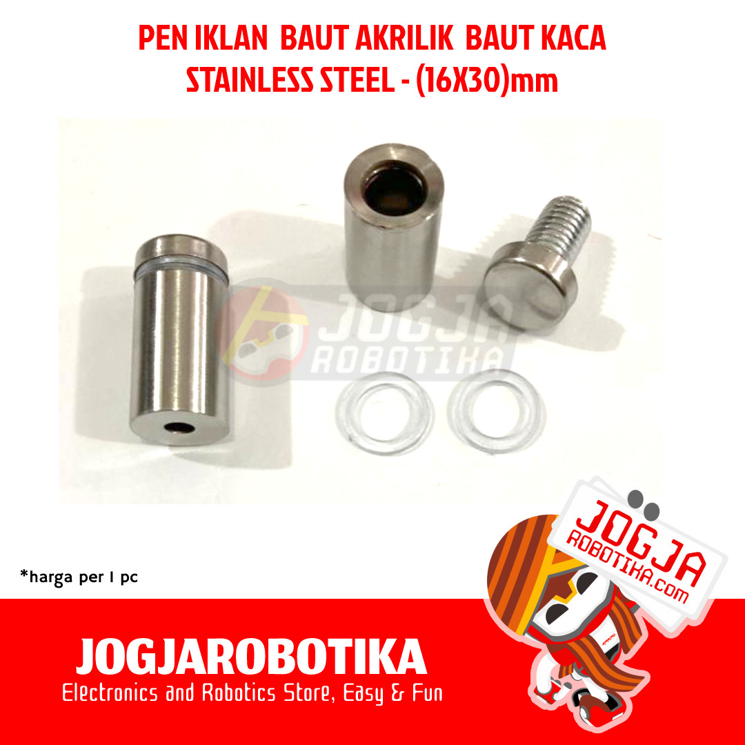 PEN IKLAN BAUT AKRILIK BAUT KACA STAINLESS - (16X30)MM
