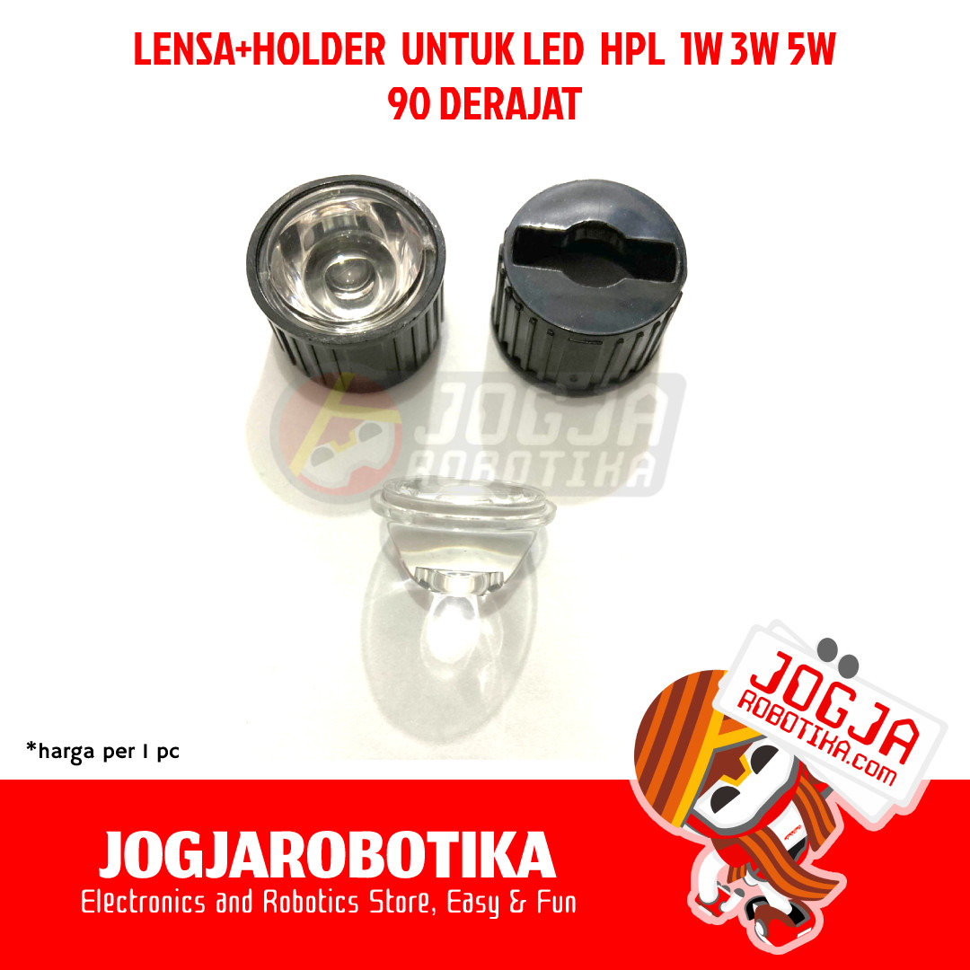 LENSA+HOLDER UNTUK LED HPL 1W 3W 5W - 90 DERAJAT