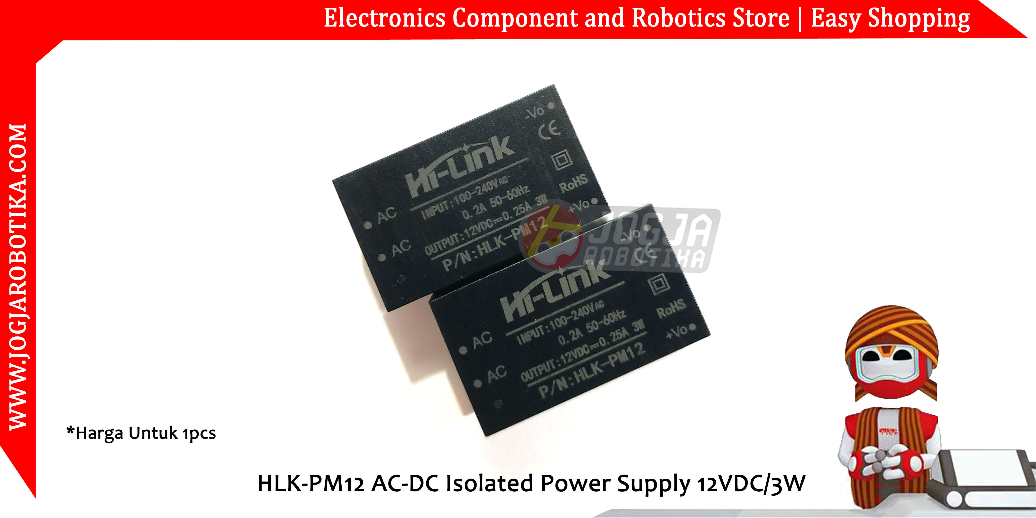 HLK-PM12 AC-DC Isolated Power Supply 12VDC/3W
