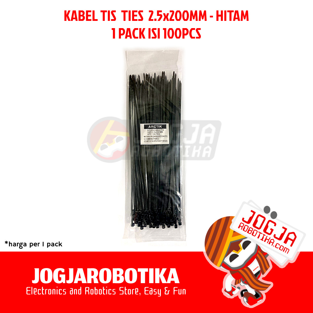 KABEL TIS CABLE TIES 1PACK ISI 100PCS - (2.5*200)MM HITAM