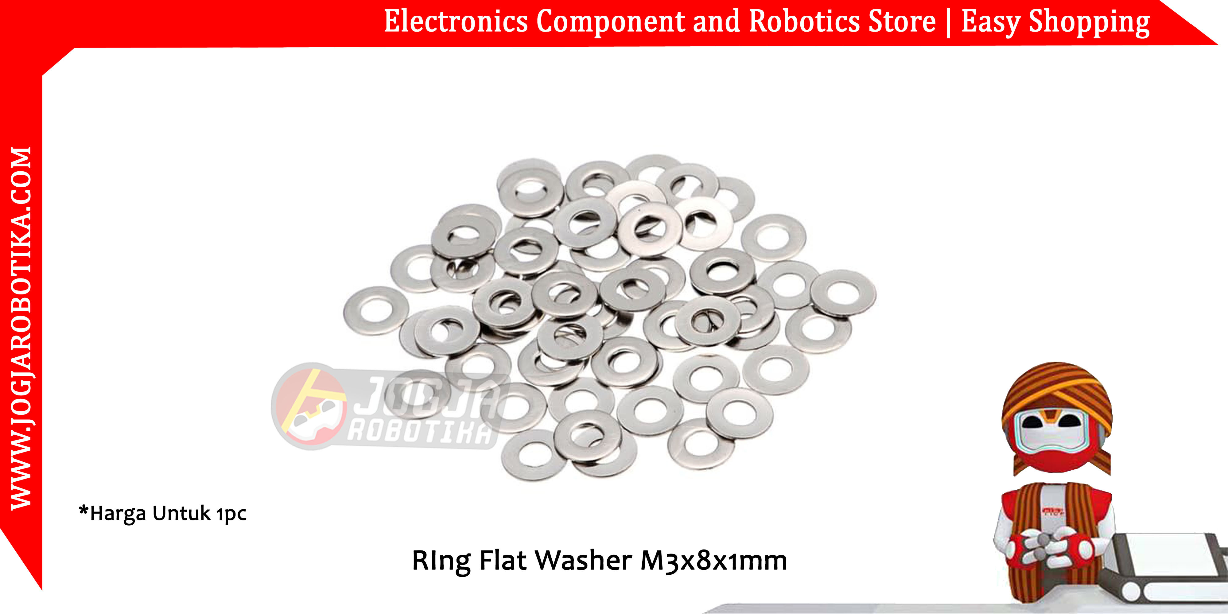 RIng Flat Washer M3x8x1mm