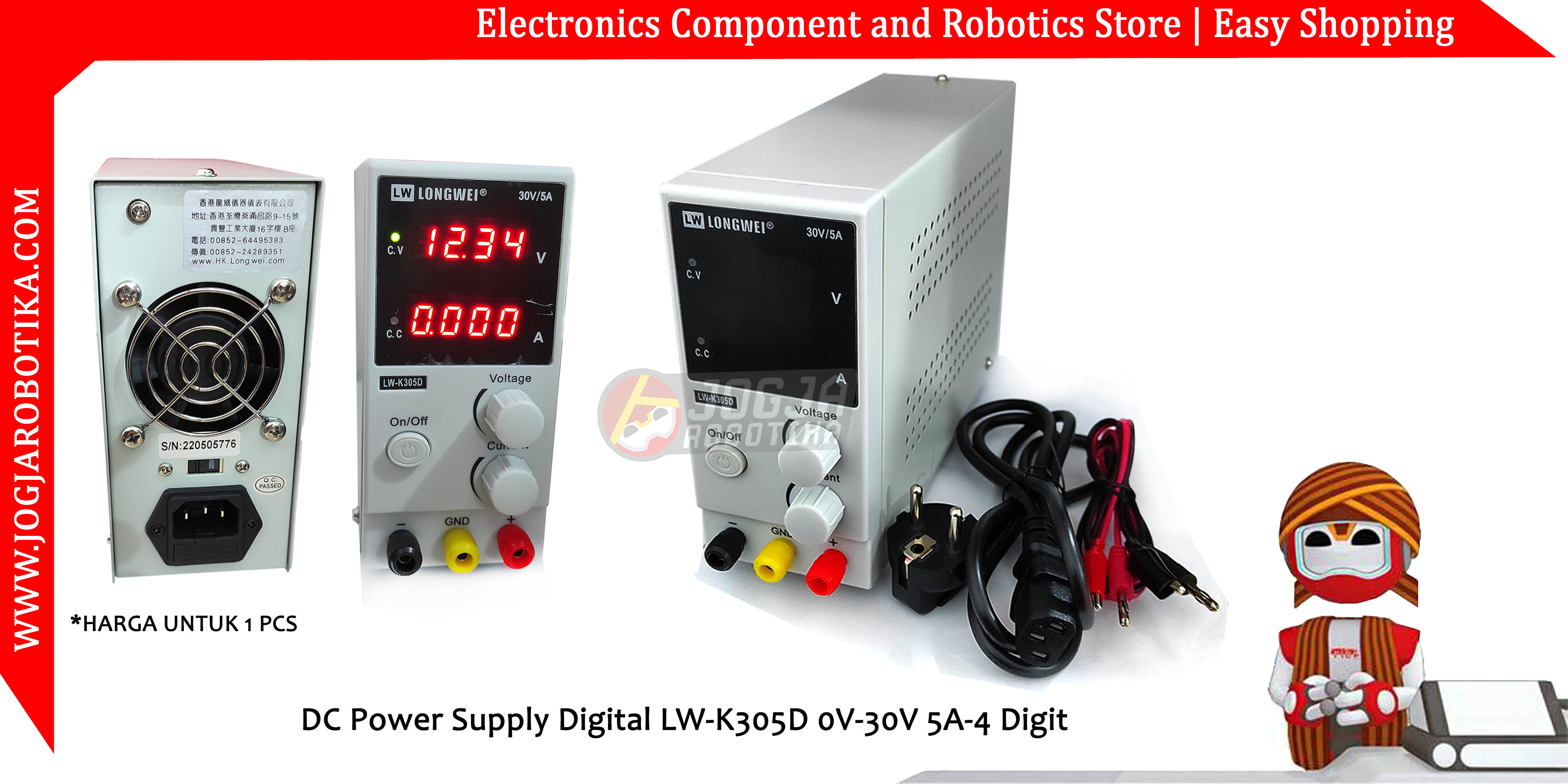DC Power Supply Digital LW-K305D 0V-30V 5A-4 Digit