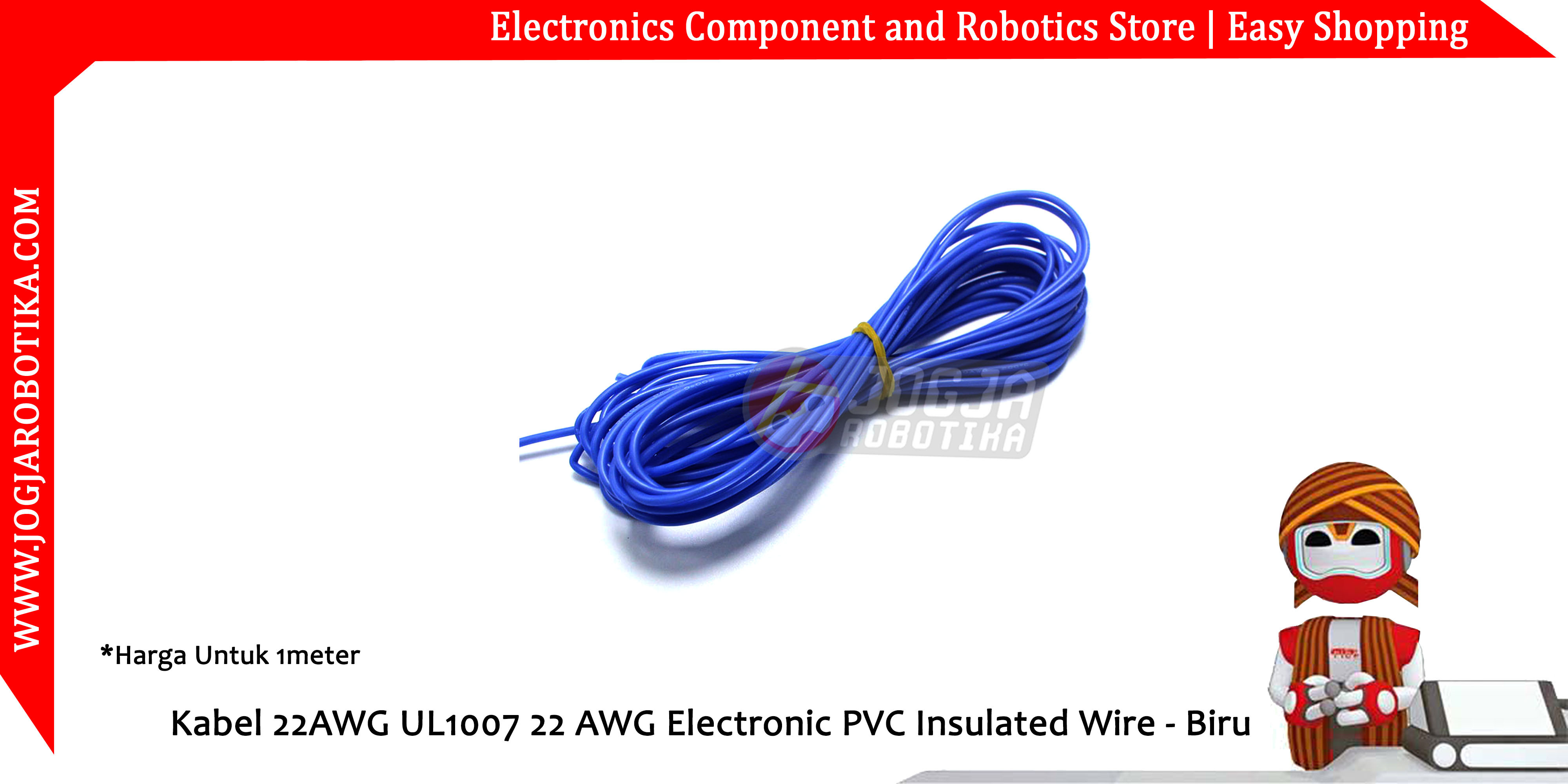 Kabel 22AWG UL1007 22 AWG Electronic PVC Insulated Wire - Biru