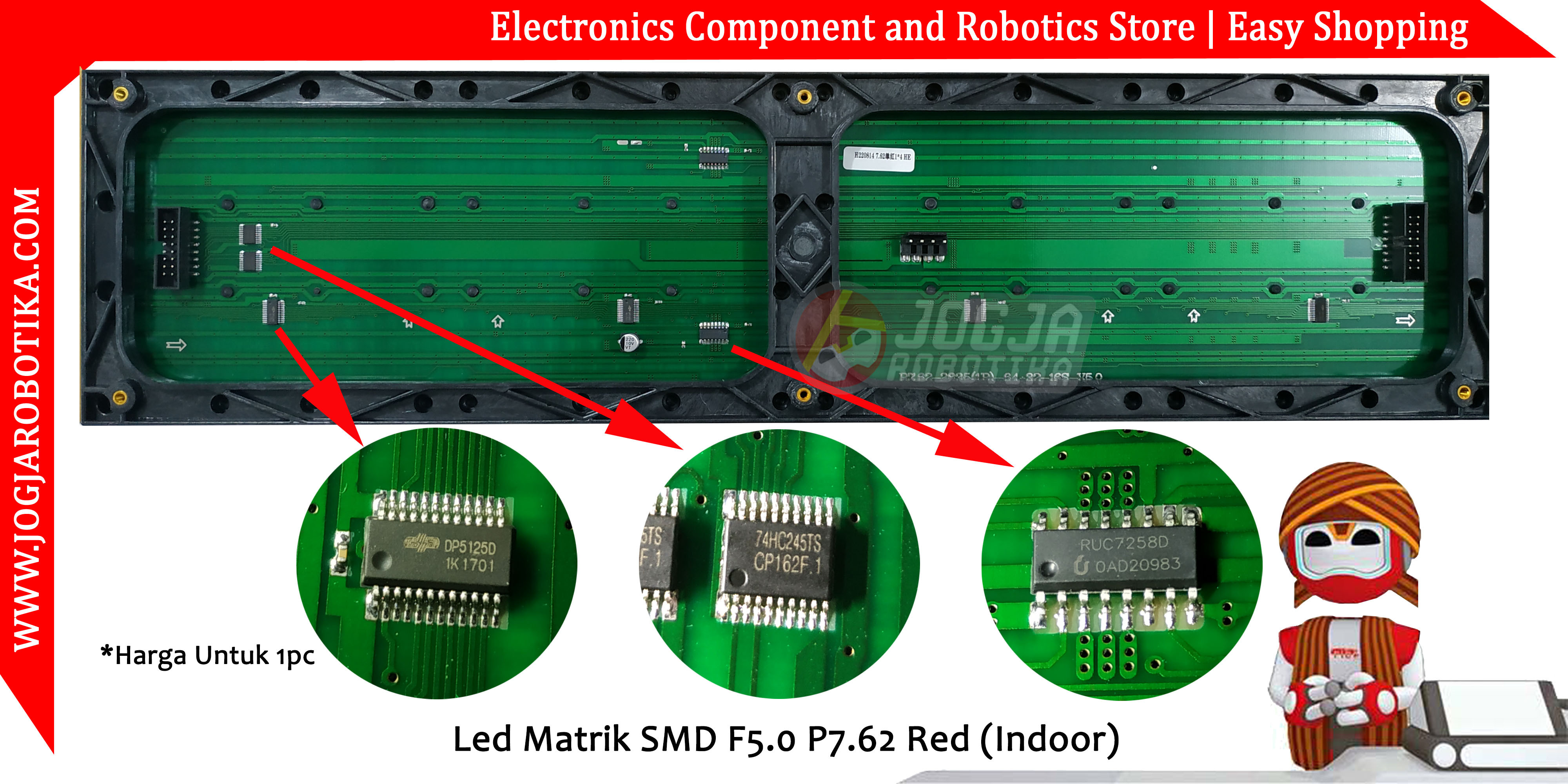 Led Matrik F5.0 P7.62 Red (Indoor)