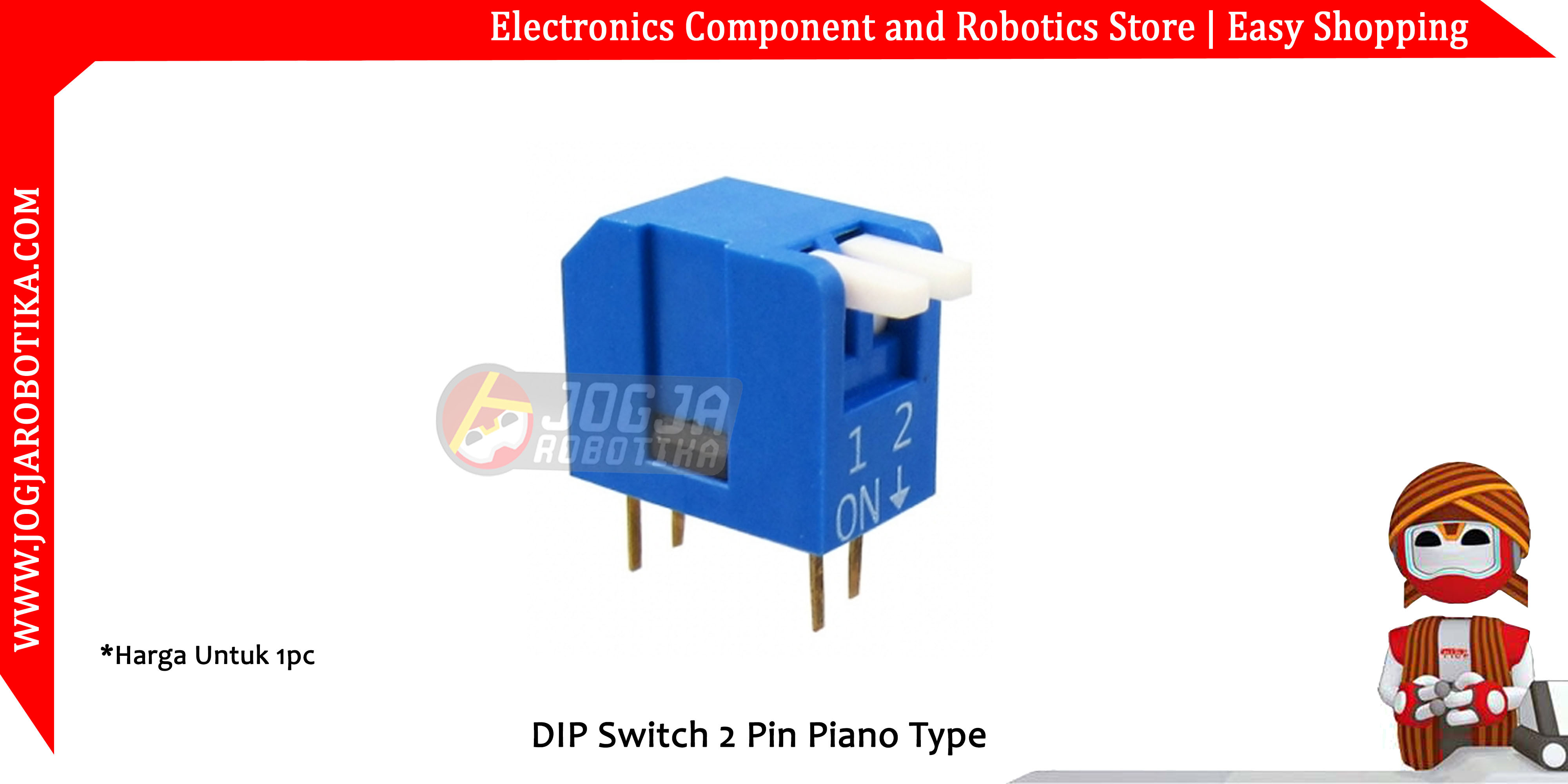 DIP Switch 2 Pin Piano Type