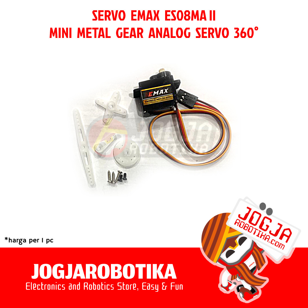 SERVO EMAX ES08MA II MINI METAL GEAR ANALOG - CONTINUOUS 360 DERAJAT