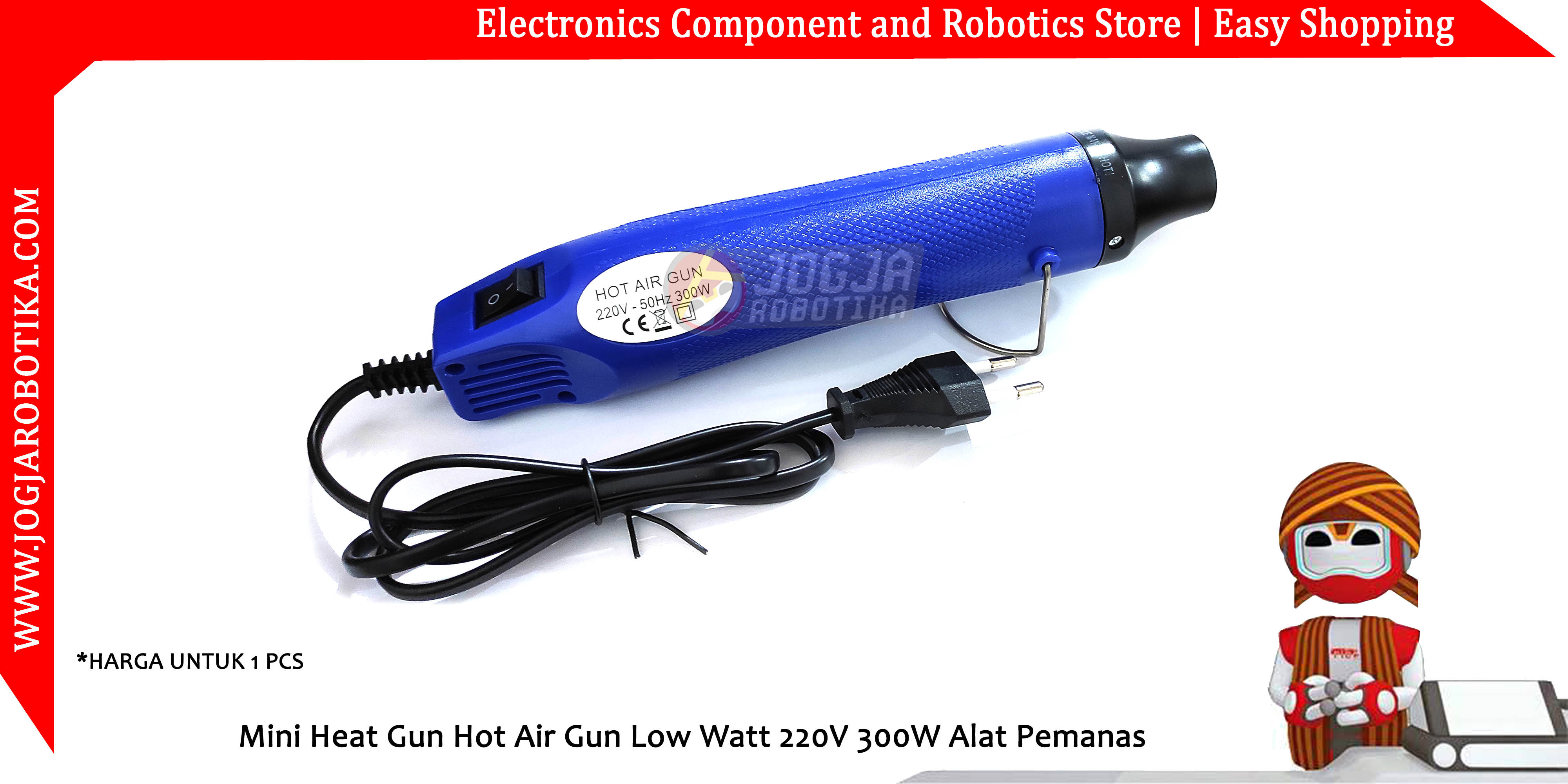 Mini Heat Gun Hot Air Gun Low Watt 220V 300W Alat Pemanas