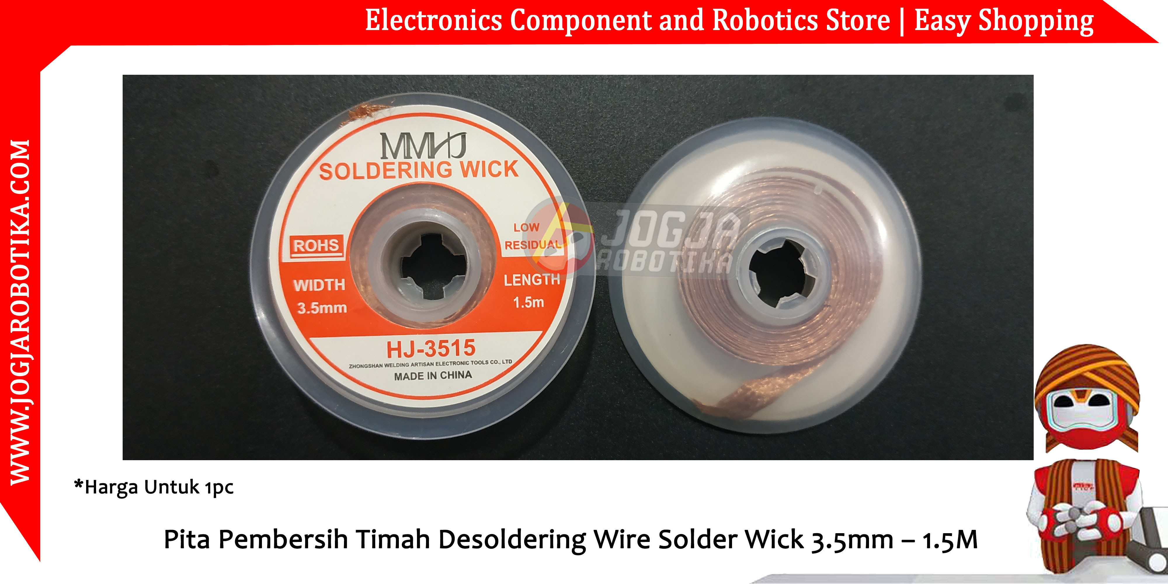 Pita Pembersih Timah Desoldering Wire Solder Wick 3.5mm – 1.5M