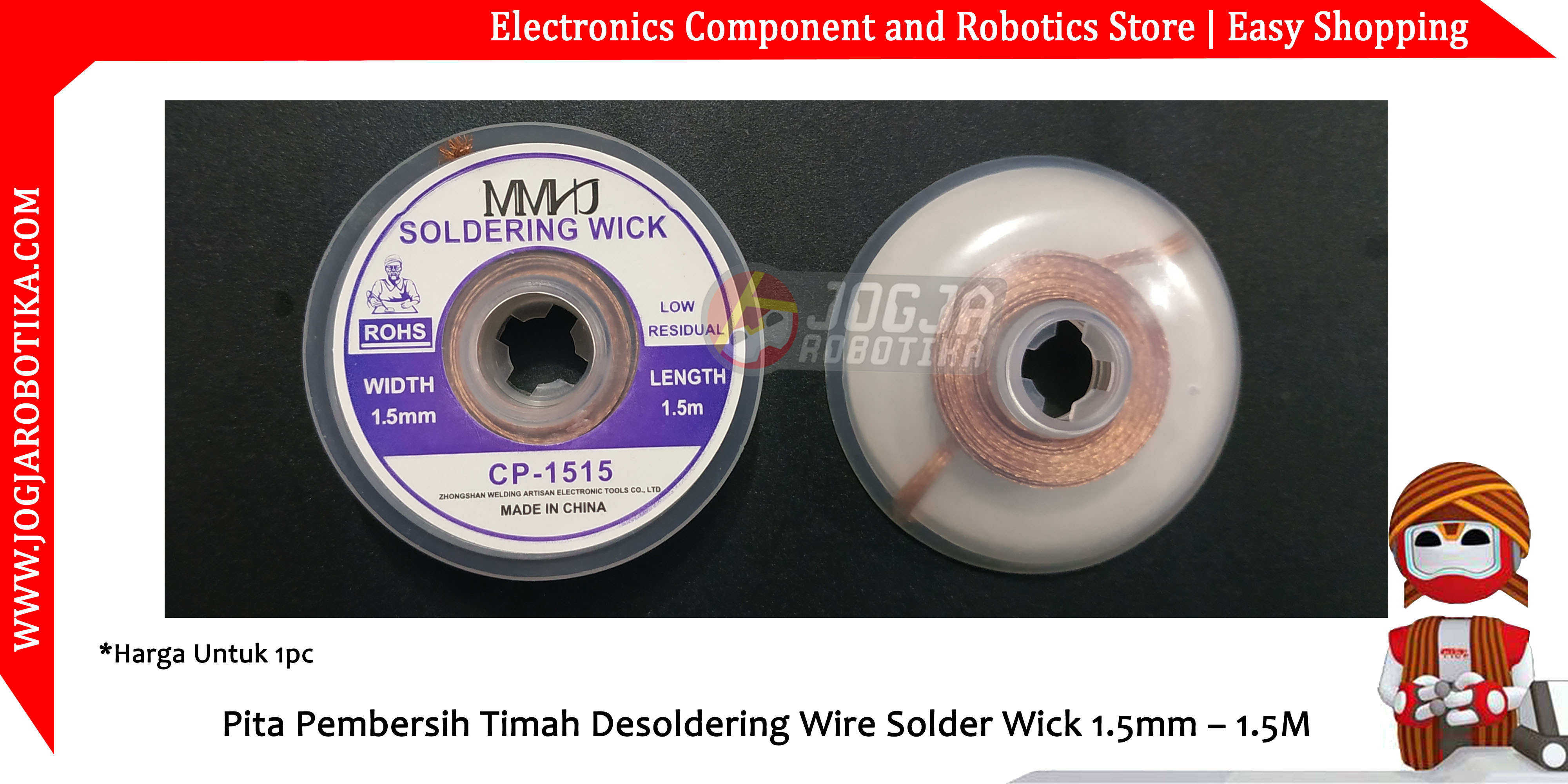 Pita Pembersih Timah Desoldering Wire Solder Wick 1.5mm – 1.5M