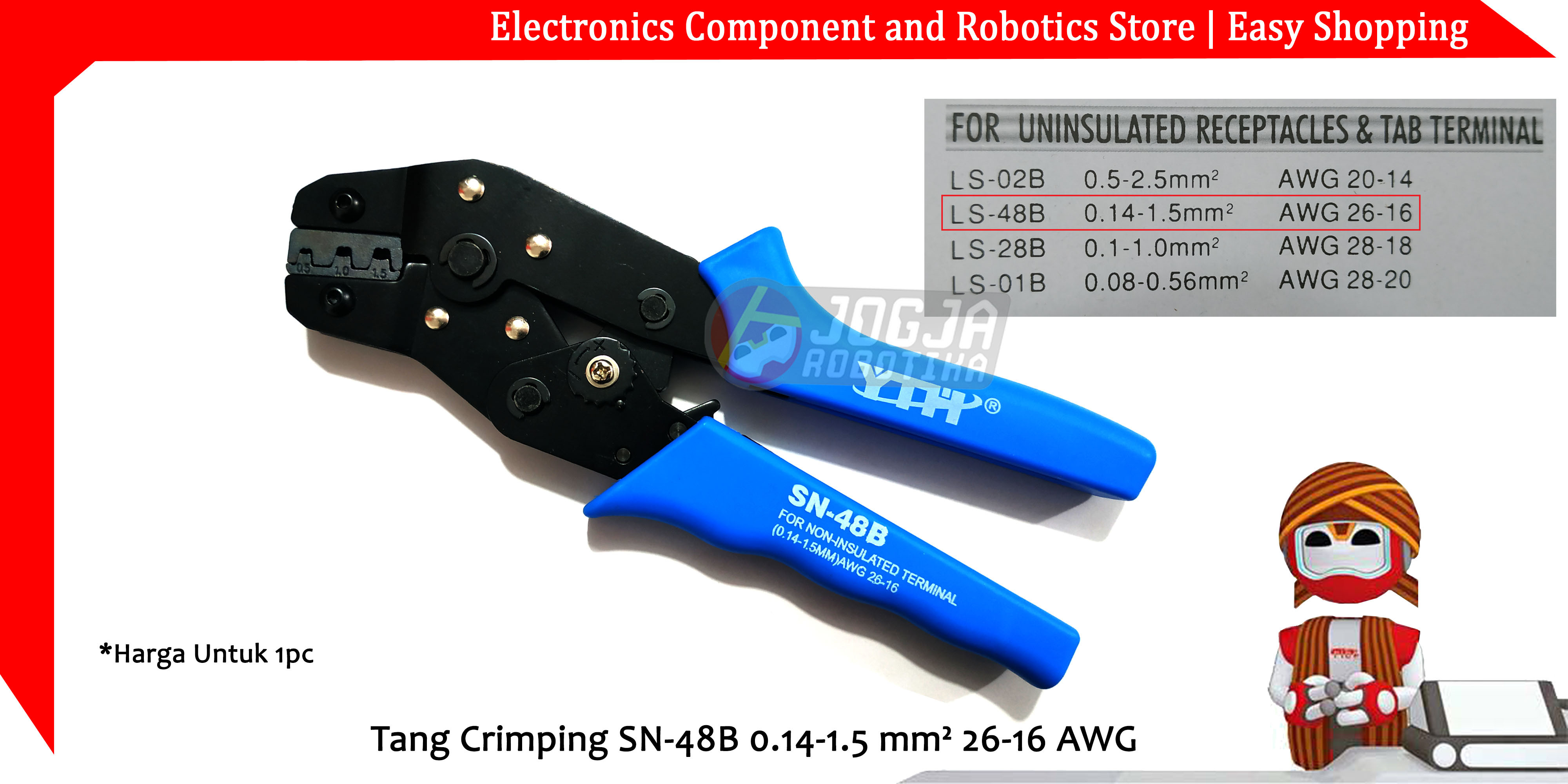 Tang Crimping SN-48B 0.14-1.5 mm² 26-16 AWG