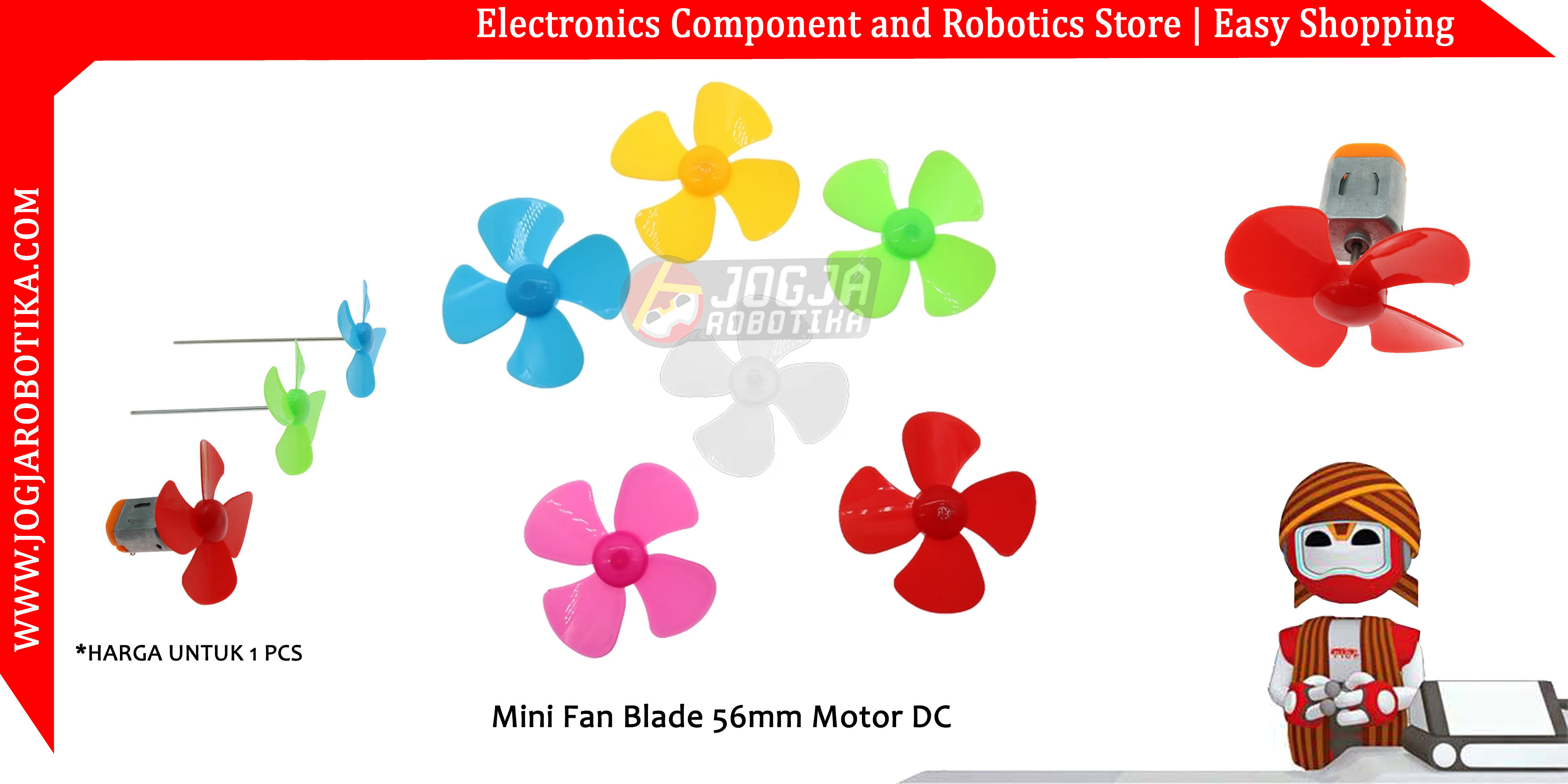 Mini Fan Blade 56mm Motor DC-Hijau