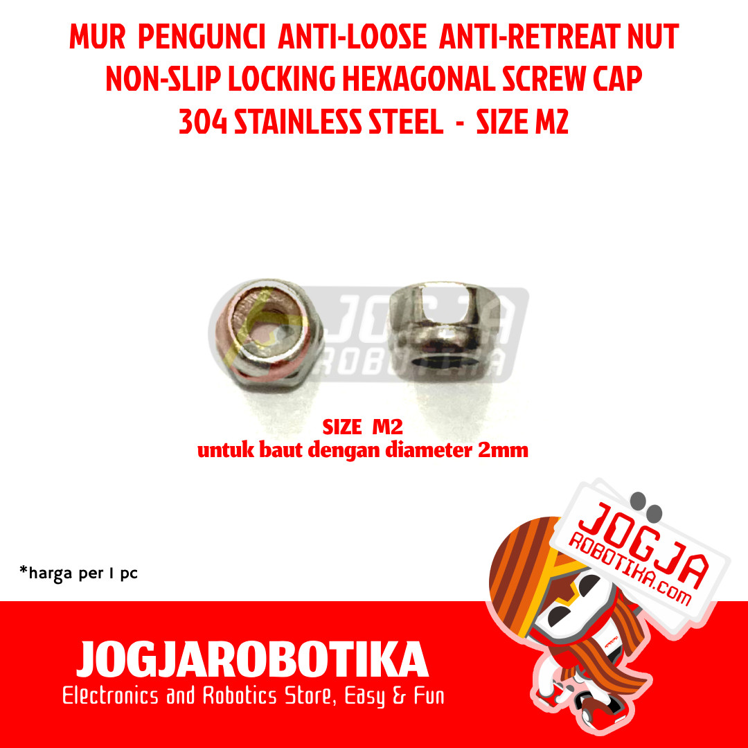 MUR LOCK NUT LOCK-NUT MUR TAMIYA ANTI-LOOSE ANTI-RETREAT NUT SUS 304 STAINLESS STEEL - M2