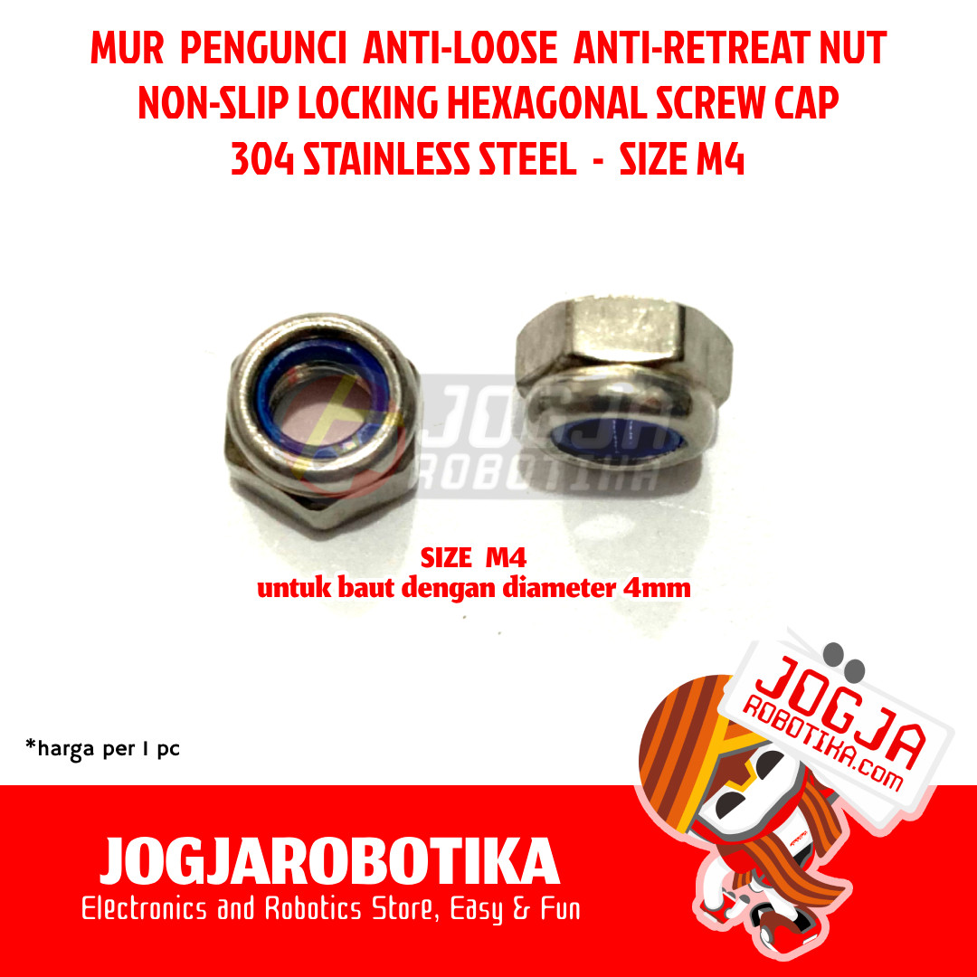 MUR LOCK NUT LOCK-NUT MUR TAMIYA ANTI-LOOSE ANTI-RETREAT NUT SUS 304 STAINLESS STEEL - M4