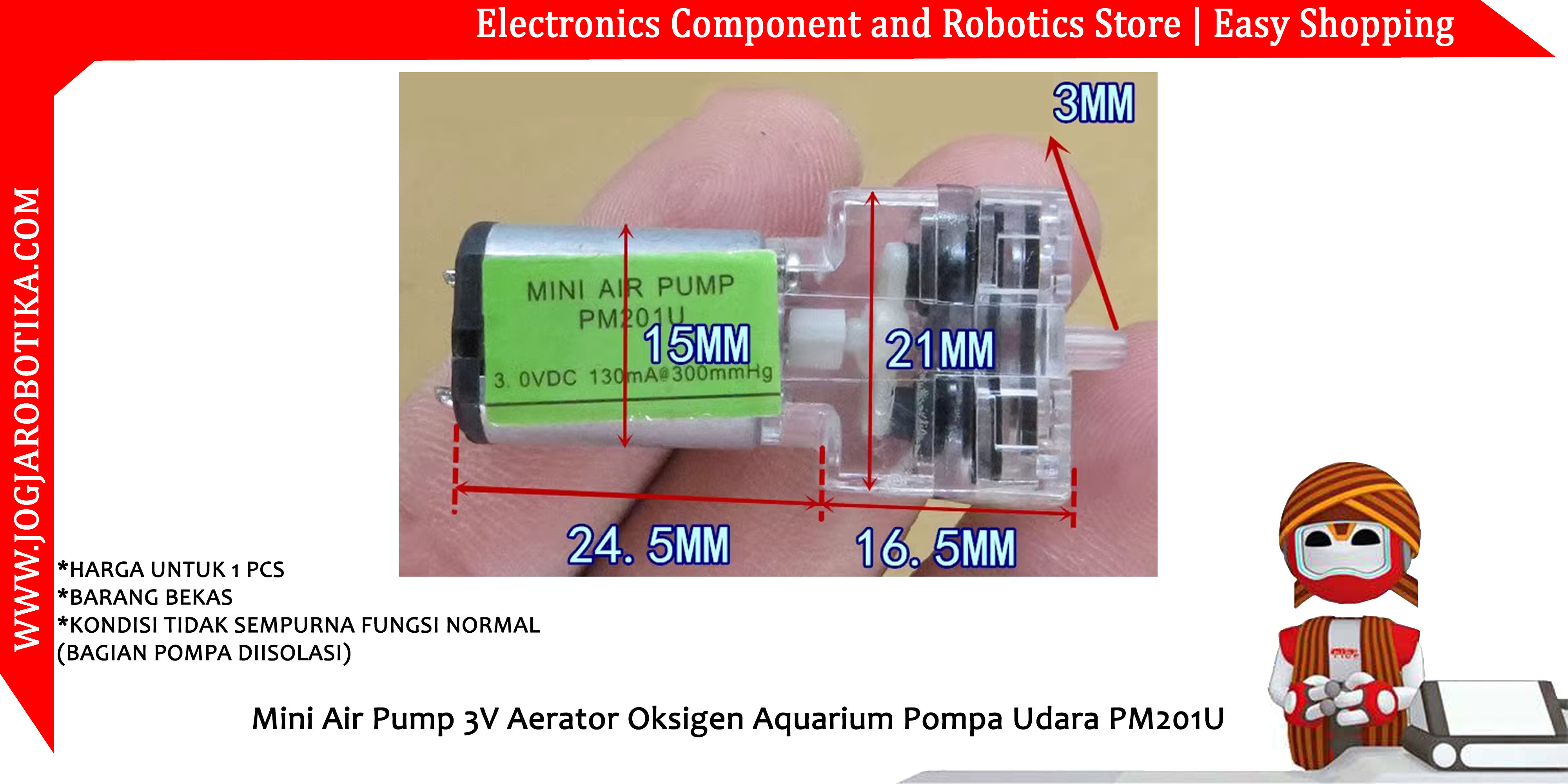 Mini Air Pump Aerator Mini 3V Oksigen Aquarium Pompa Udara