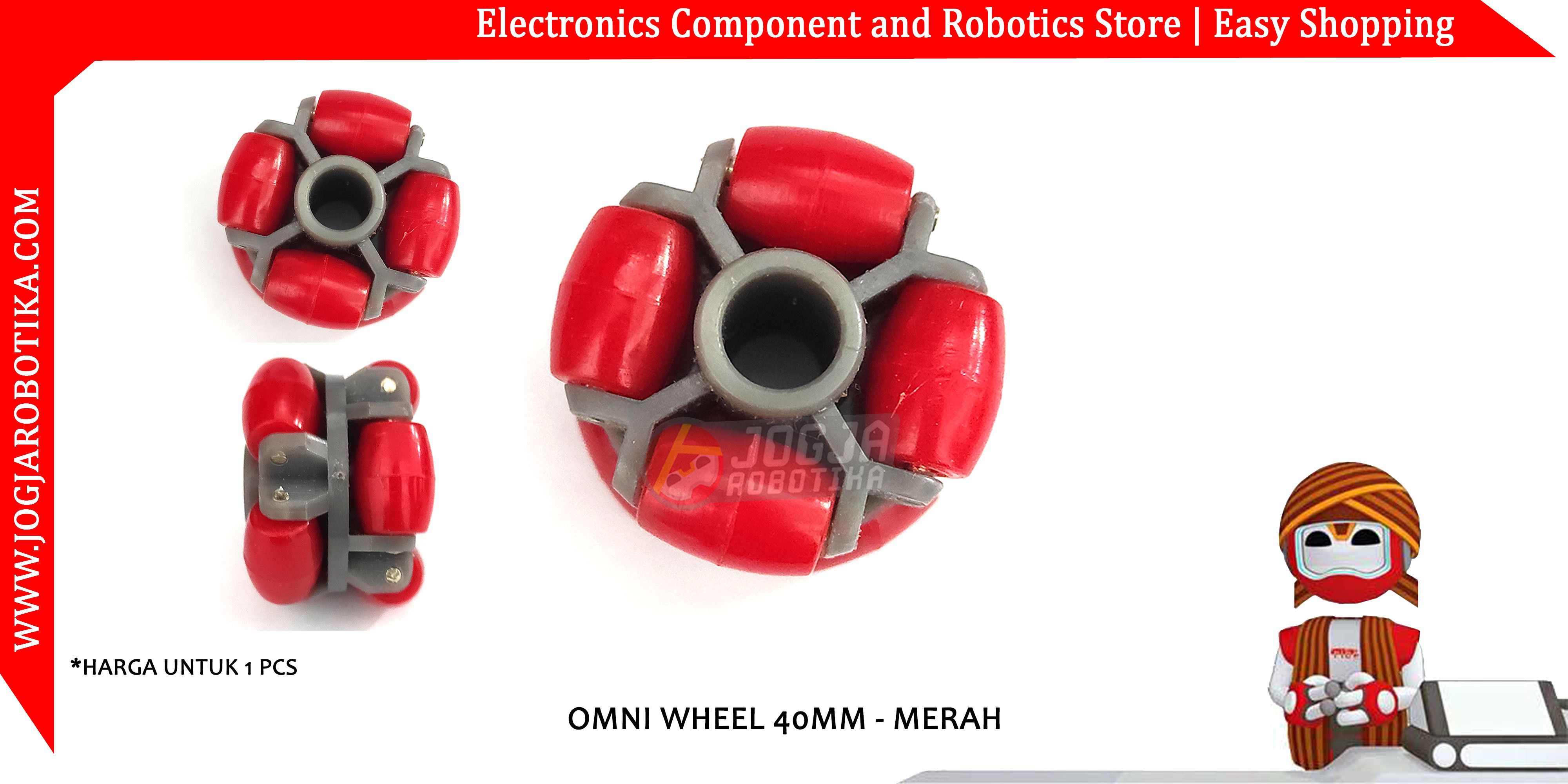 Omni Wheel 40mm - Merah