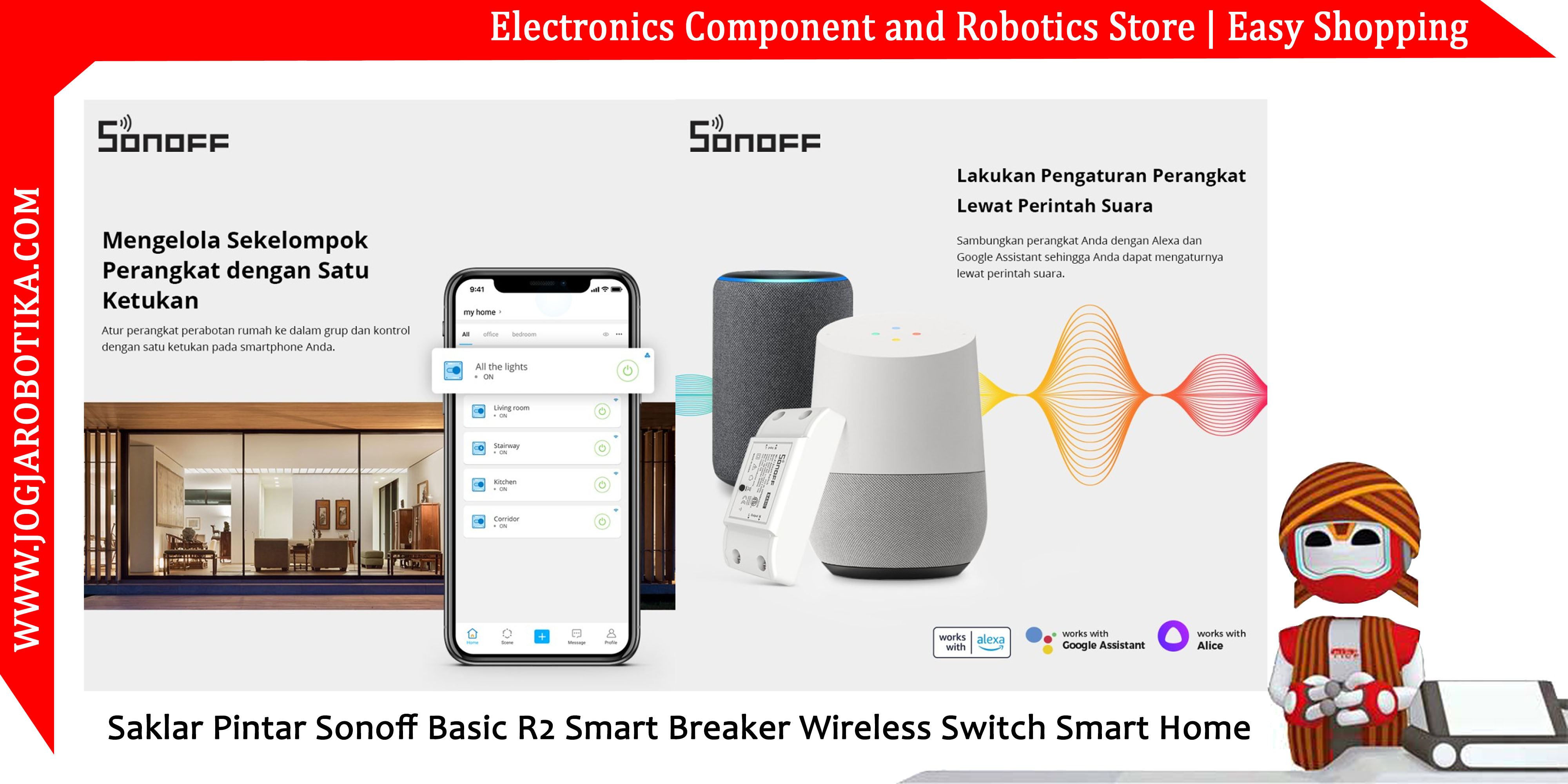Saklar Pintar Sonoff Basic R2 Smart Breaker Wireless Switch Smart Home