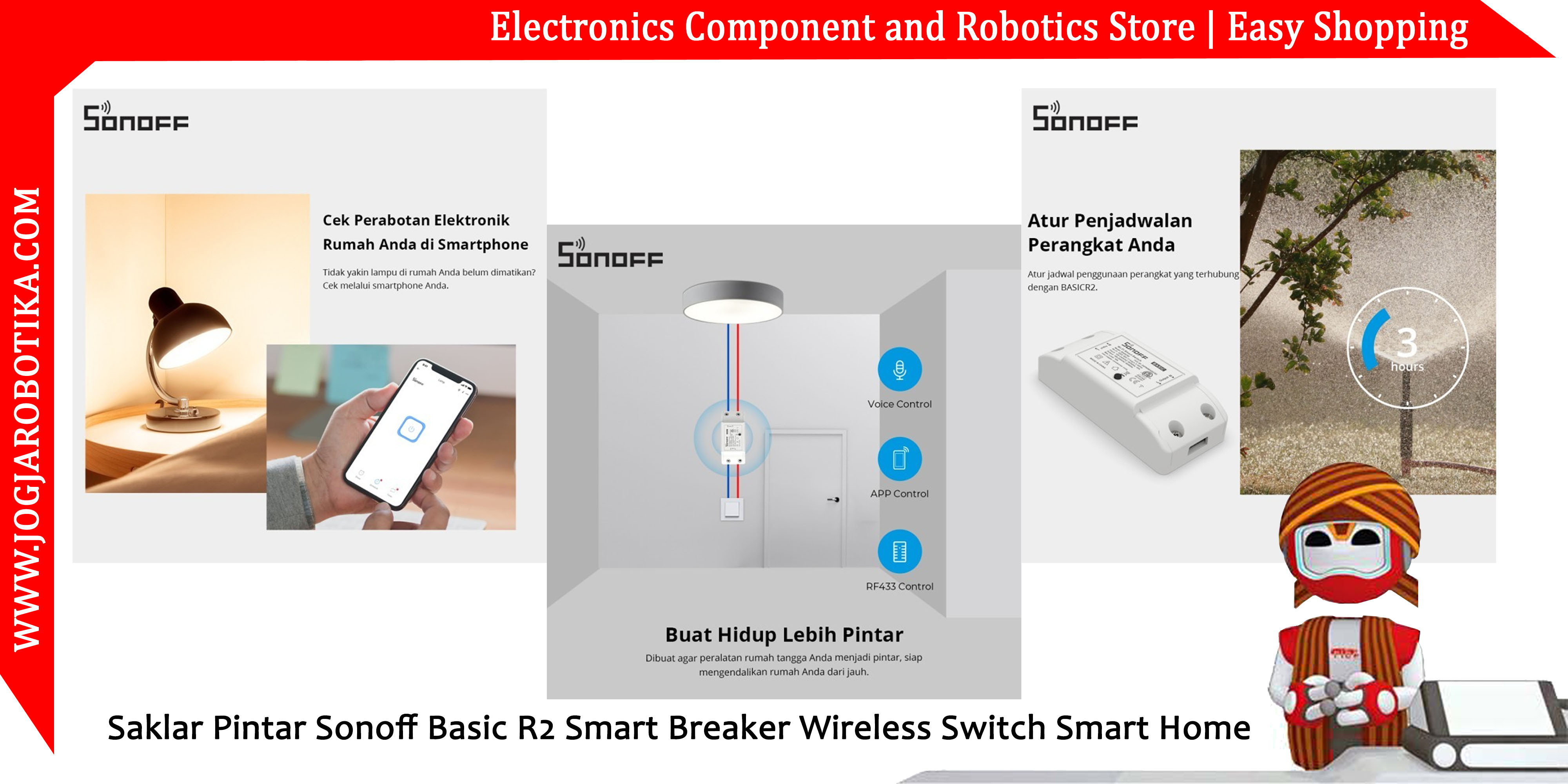 Saklar Pintar Sonoff Basic R2 Smart Breaker Wireless Switch Smart Home