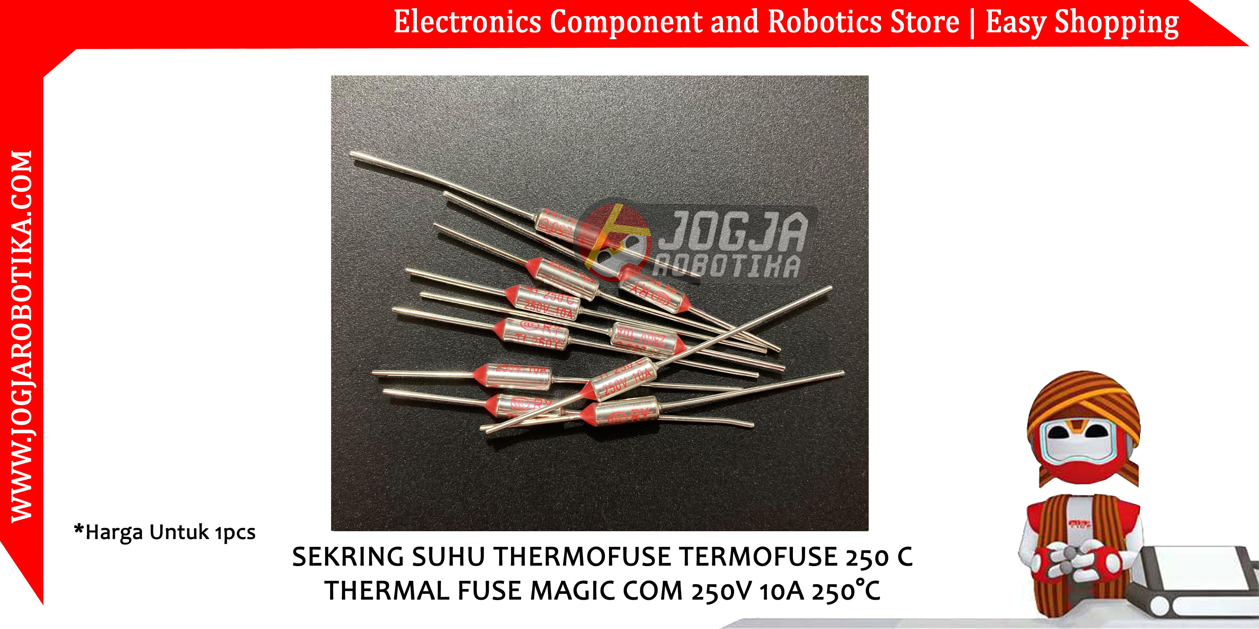 Sekring Suhu Thermofuse Termofuse 155 C Thermal Fuse Magic Com 250V 10A 155°C