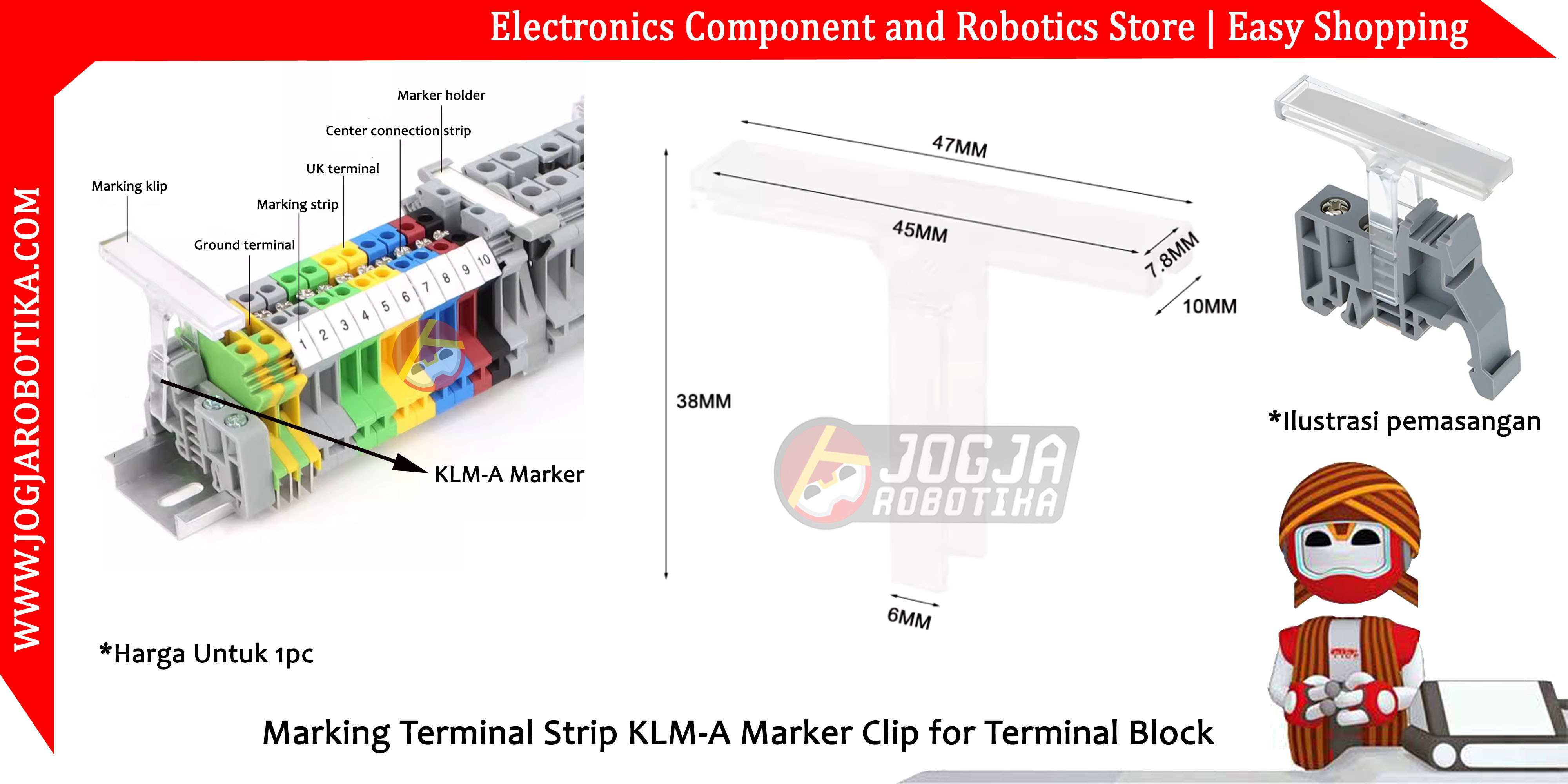 Marking Terminal Strip KLM-A Marker Clip for Terminal Block