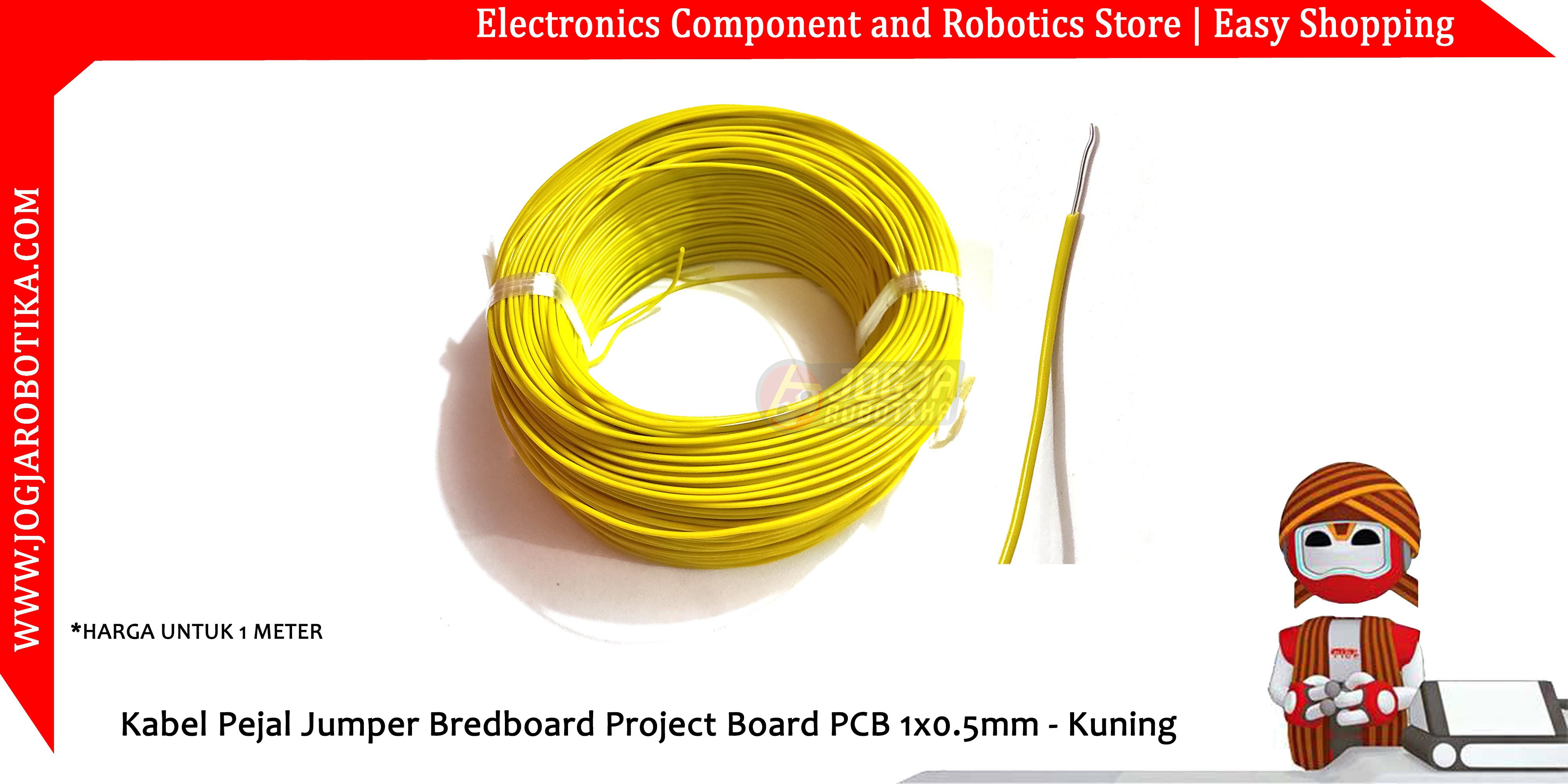 Kabel Pejal Jumper Breadboard Project Board PCB 1x0.5mm - Kuning