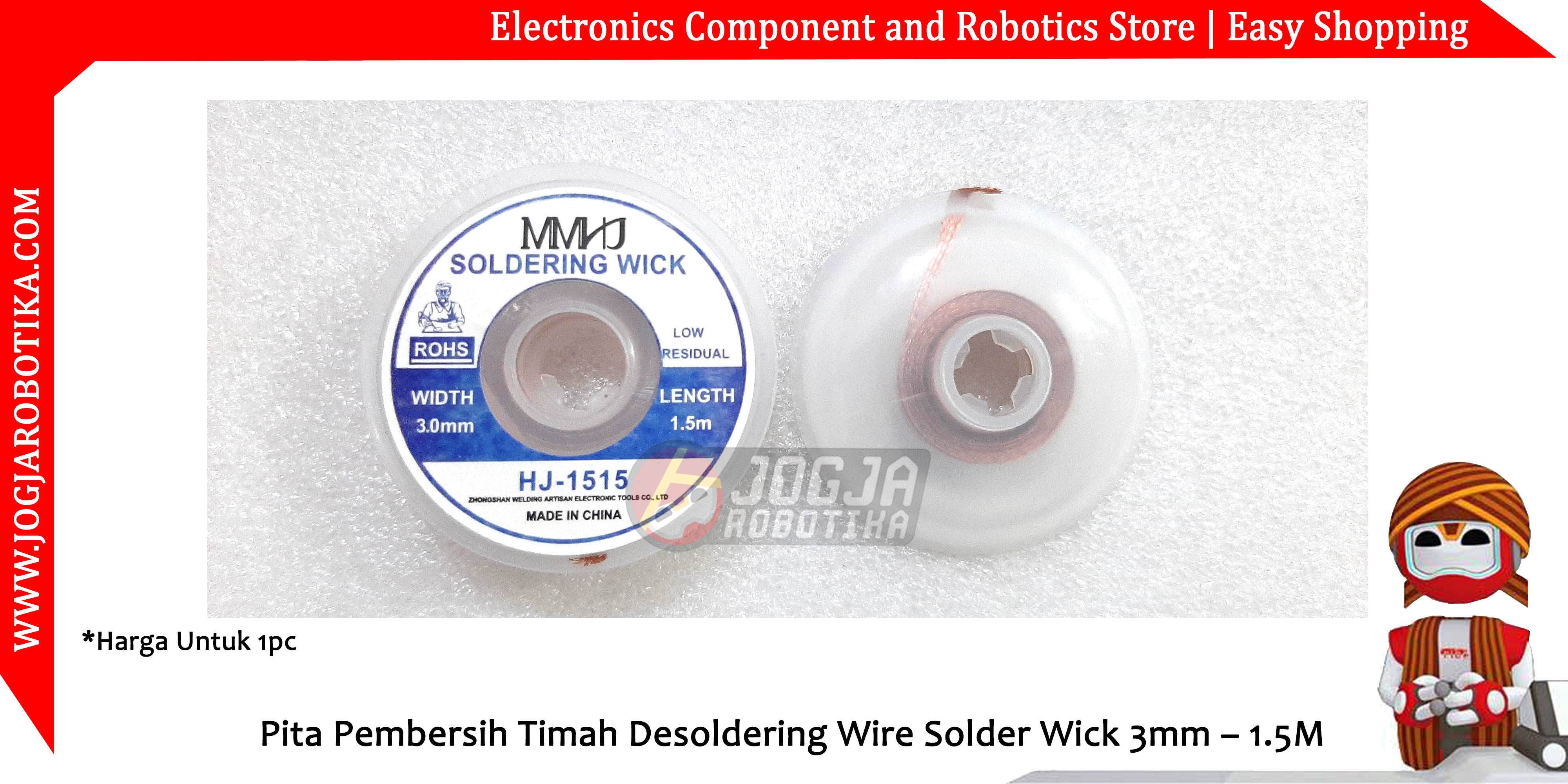 Pita Pembersih Timah Desoldering Wire Solder Wick 3mm – 1.5M