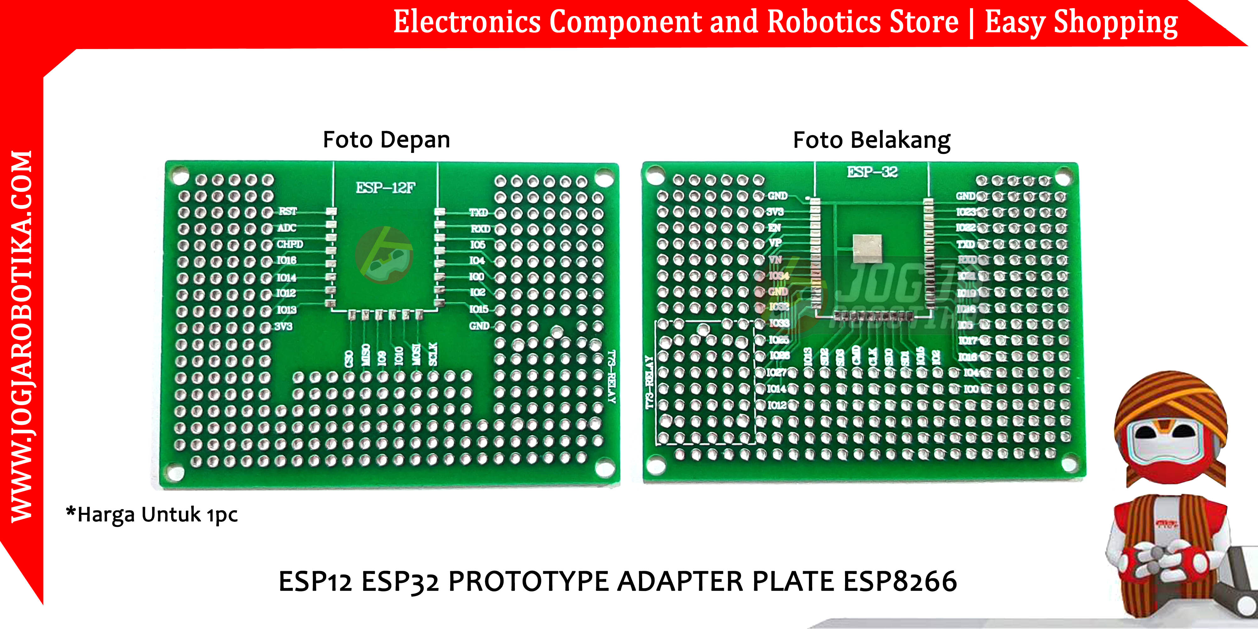 ESP12 ESP32 PROTOTYPE ADAPTER PLATE ESP8266