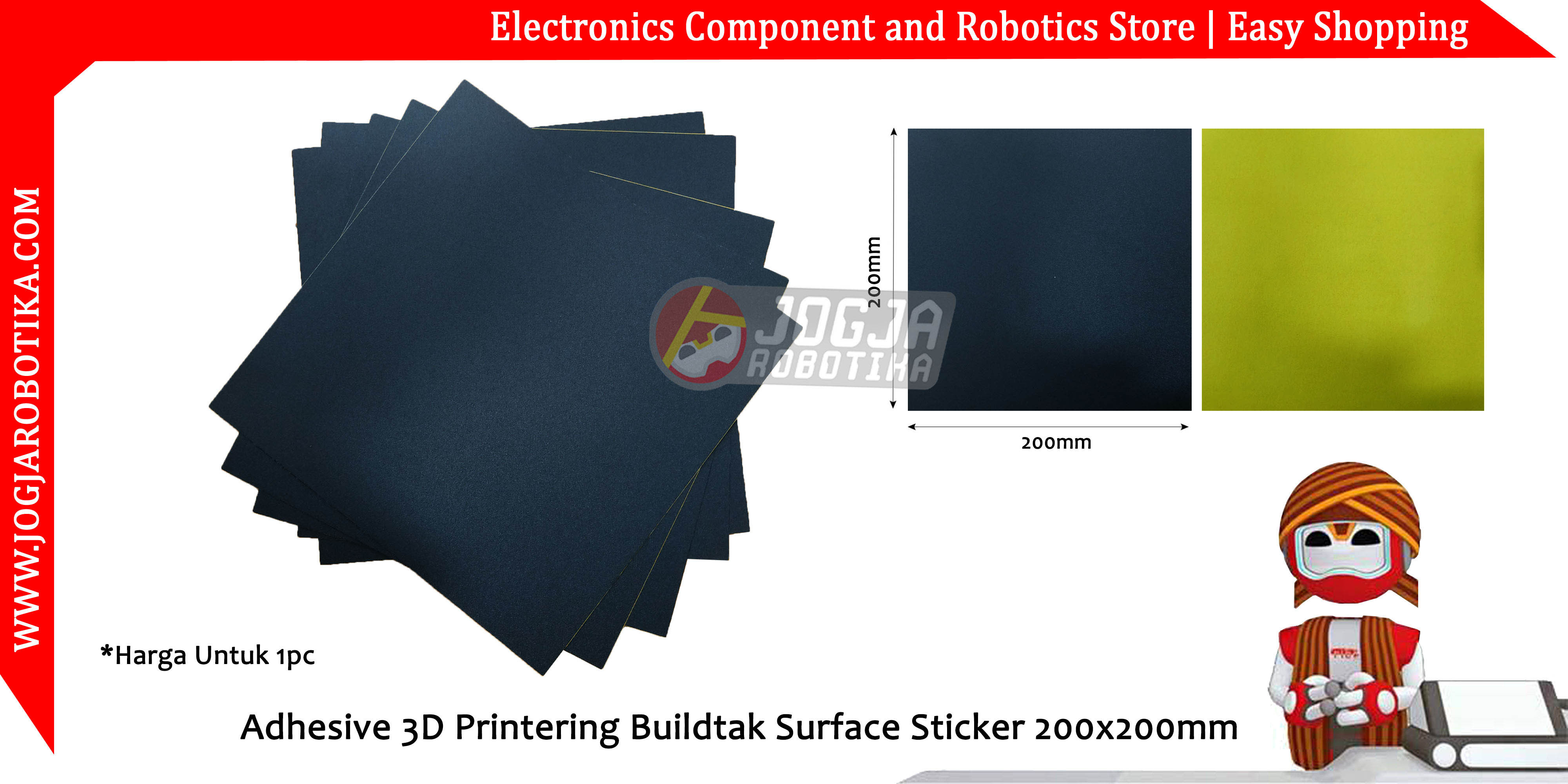 Adhesive 3D Printering Buildtak Surface Sticker 200x200mm