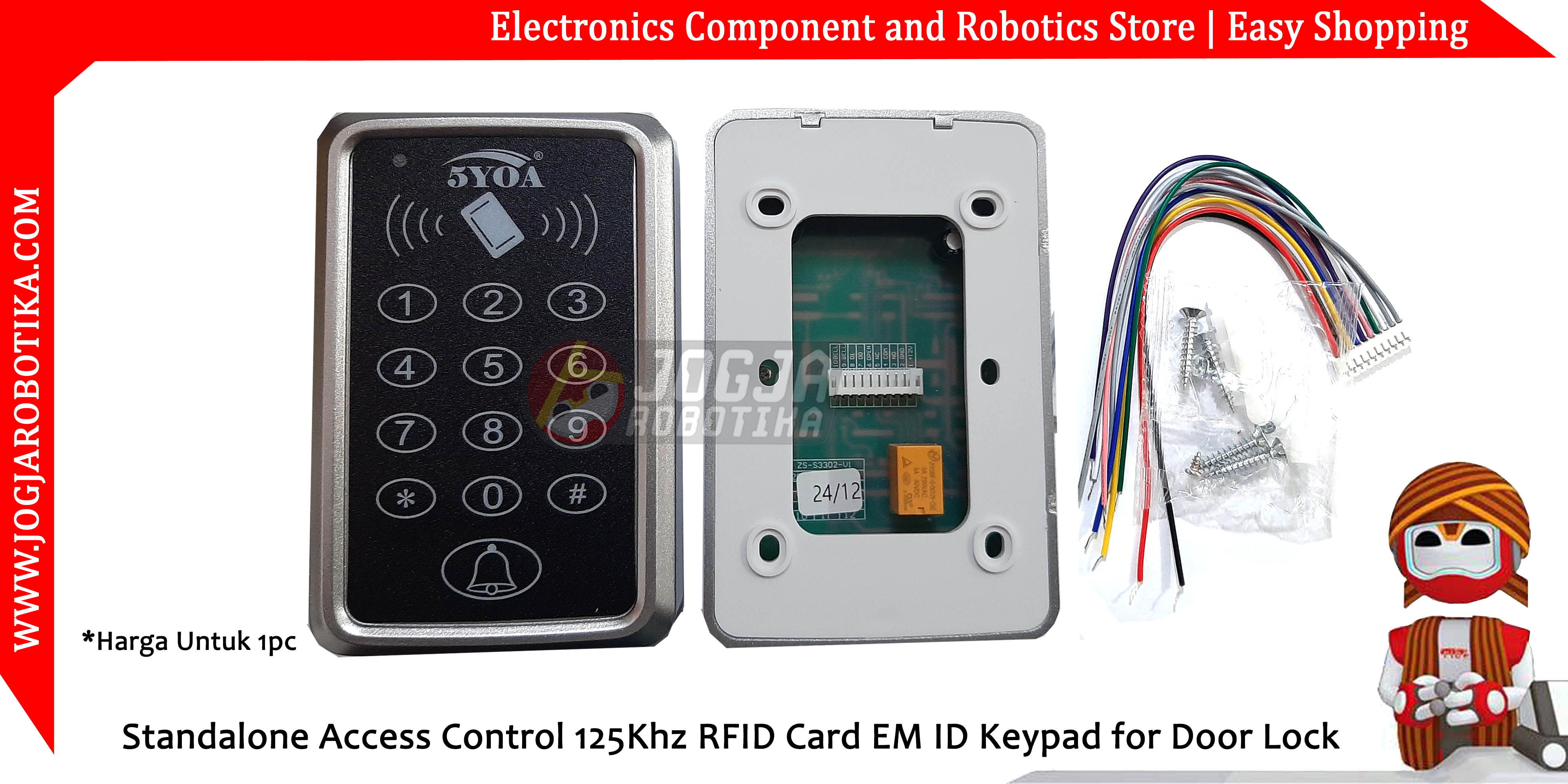 Standalone Access Control 125Khz RFID Card EM ID Keypad for Door Lock