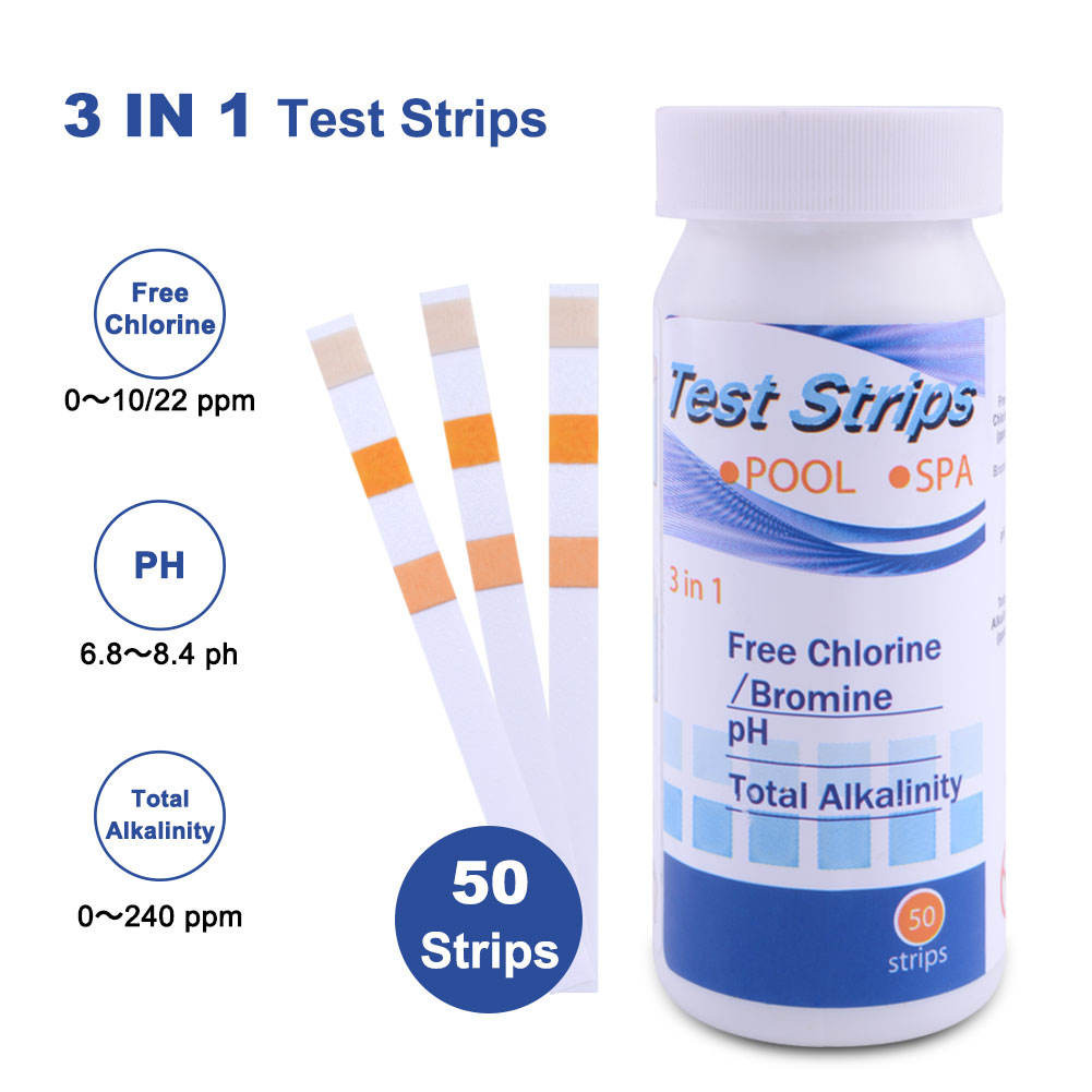 Pool Aquarium Test Paper Ph Chlor-Alkali Bromine 3 In 1 Kertas Lakmus