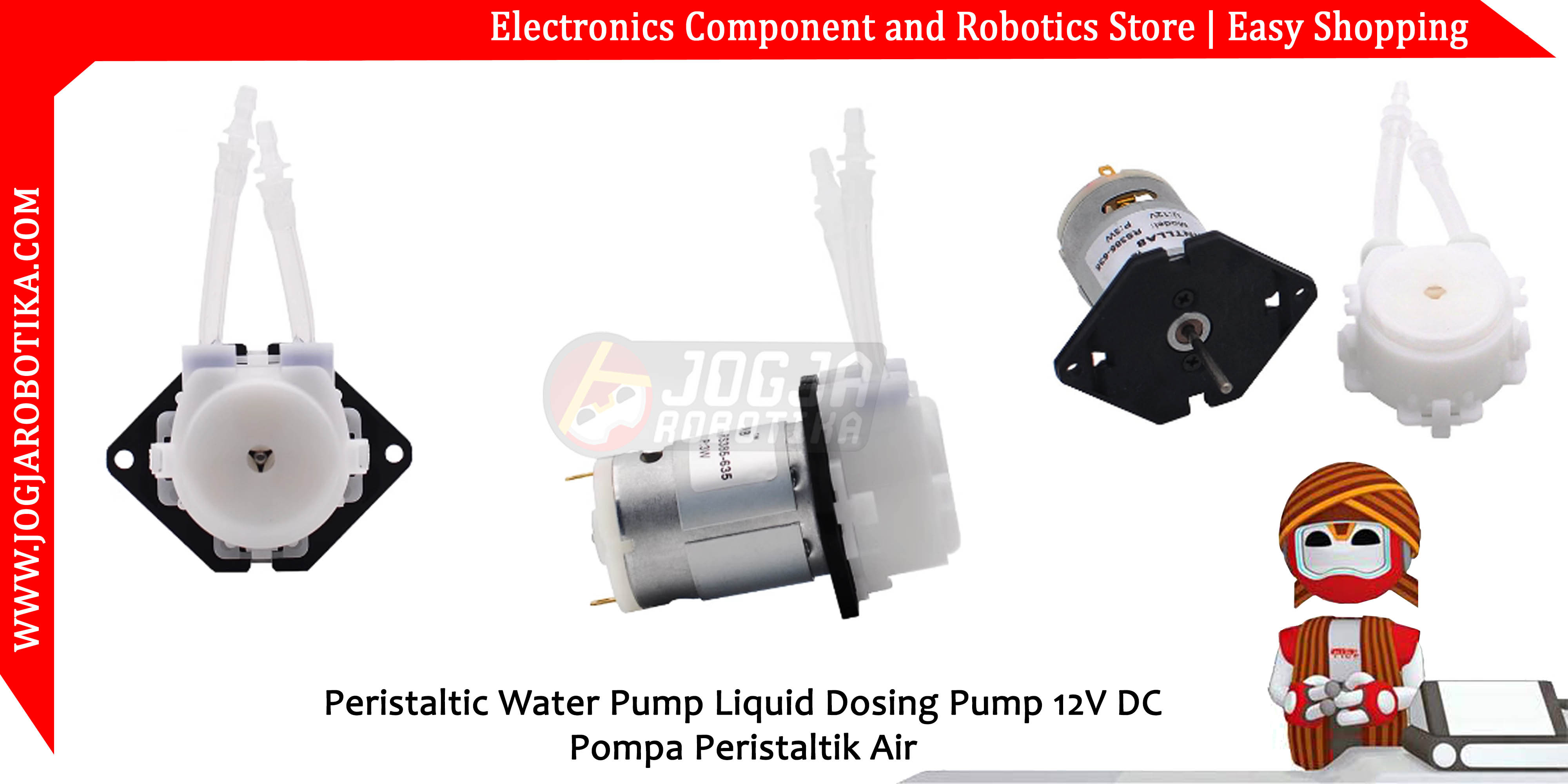 Peristaltic Water Pump Liquid Dosing Pump 12V DC 19~100mL/min Pompa Peristaltik Air