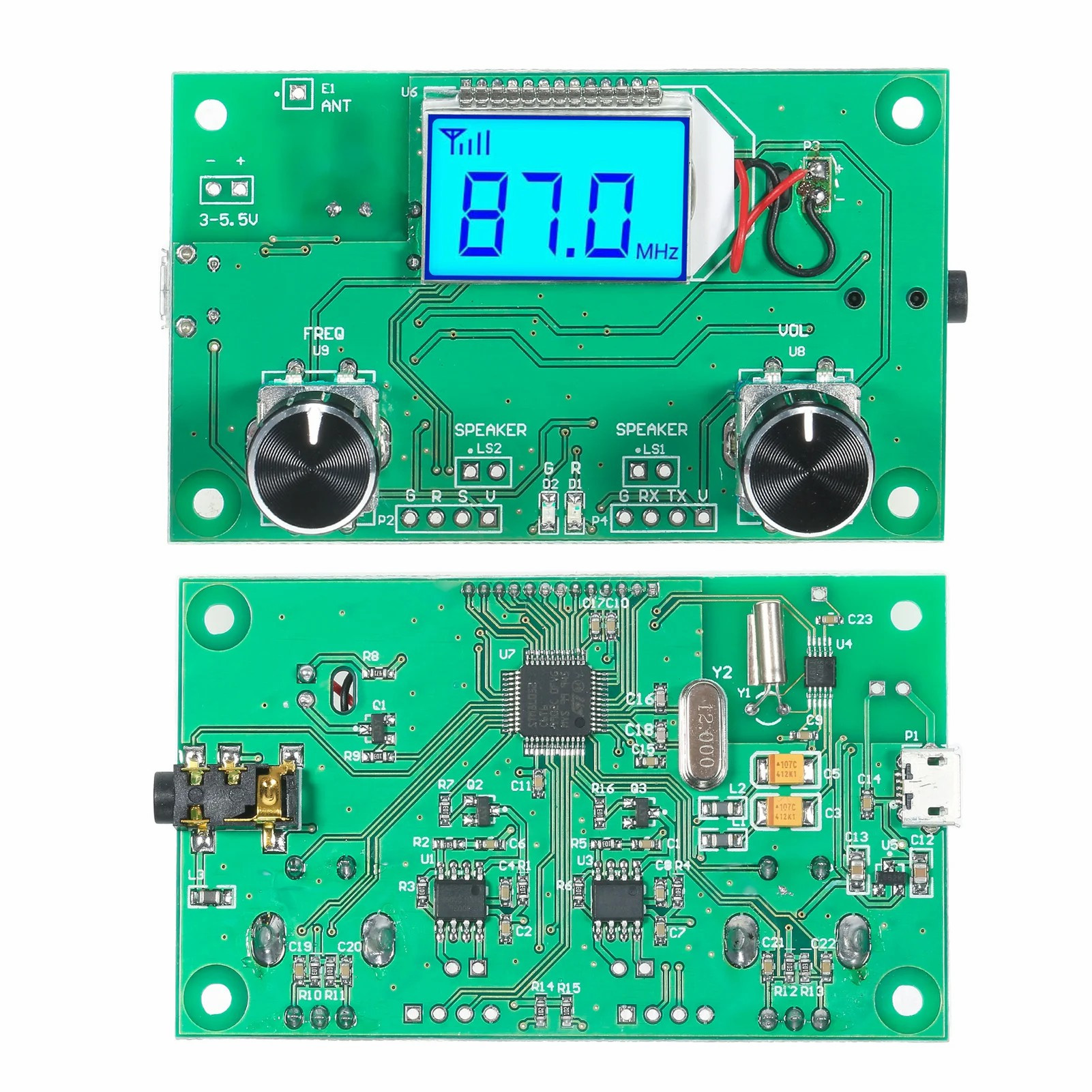 Digital Stereo FM Radio Receiver RX LCD Penerima Radio 76MHz-108MHz  DSP PLL Module